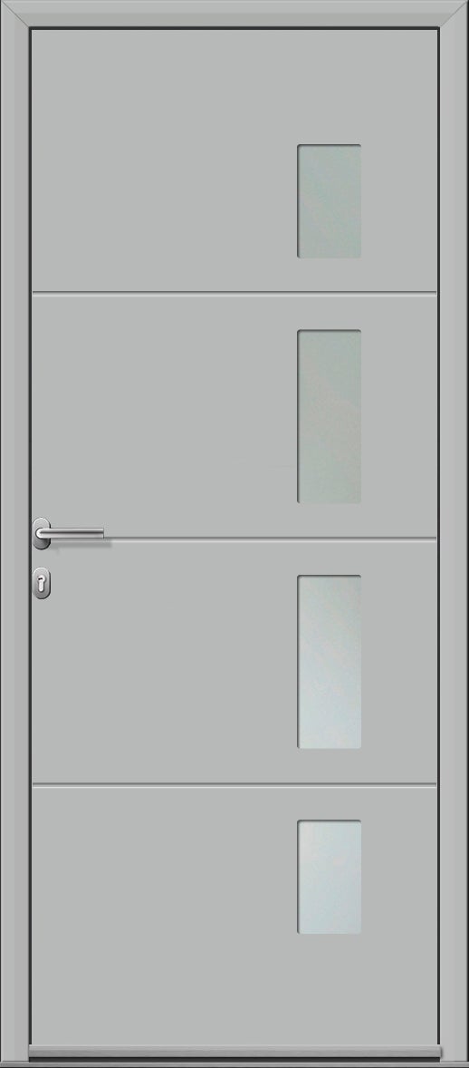 Porte d'entrée Alu Austin 2 Premium H.215 x l.90 cm gris clair, p. droit