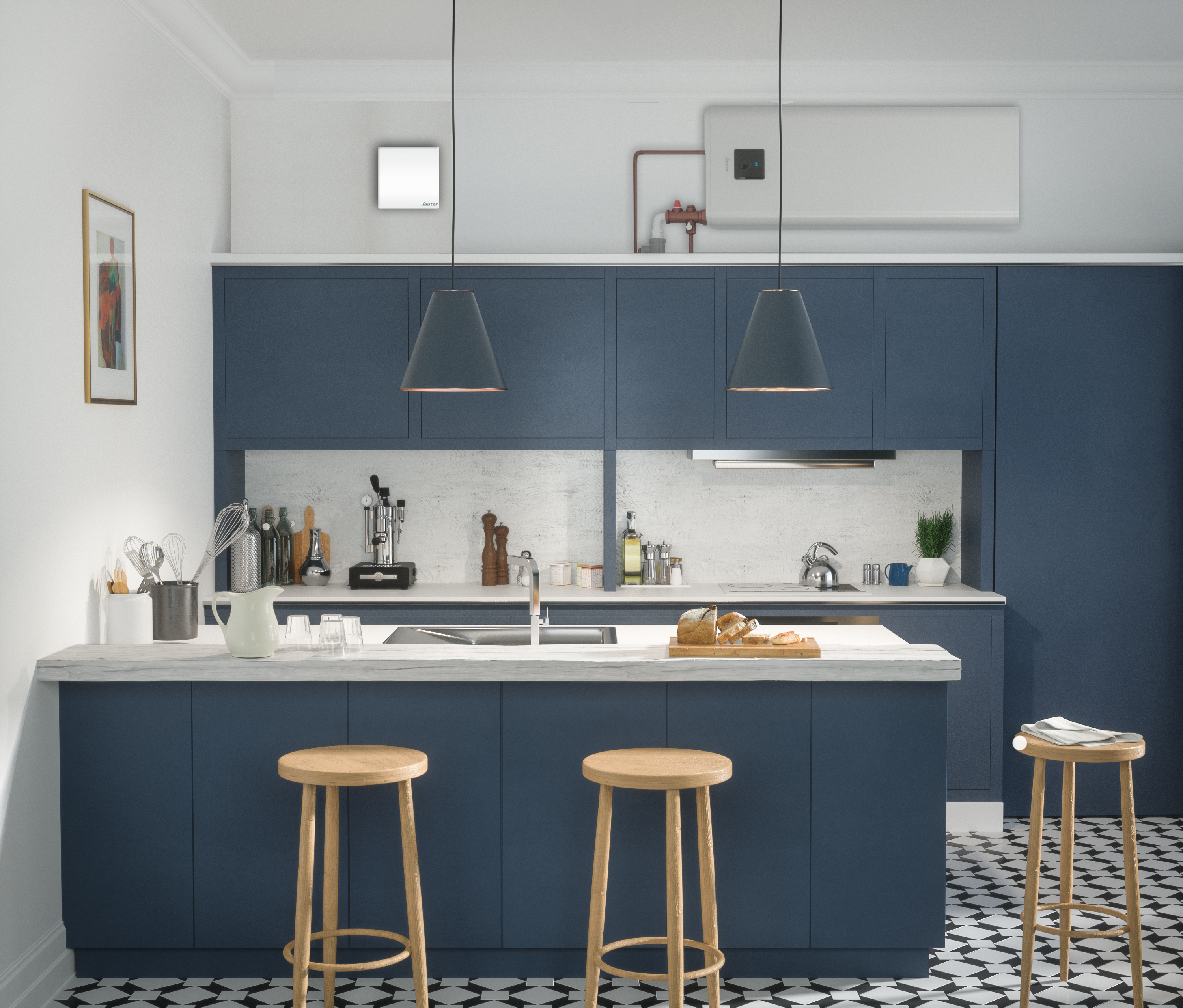 Aérateur extracteur permanent à interrupteur SAUTER Zemu Cuisine 120 mm - 2