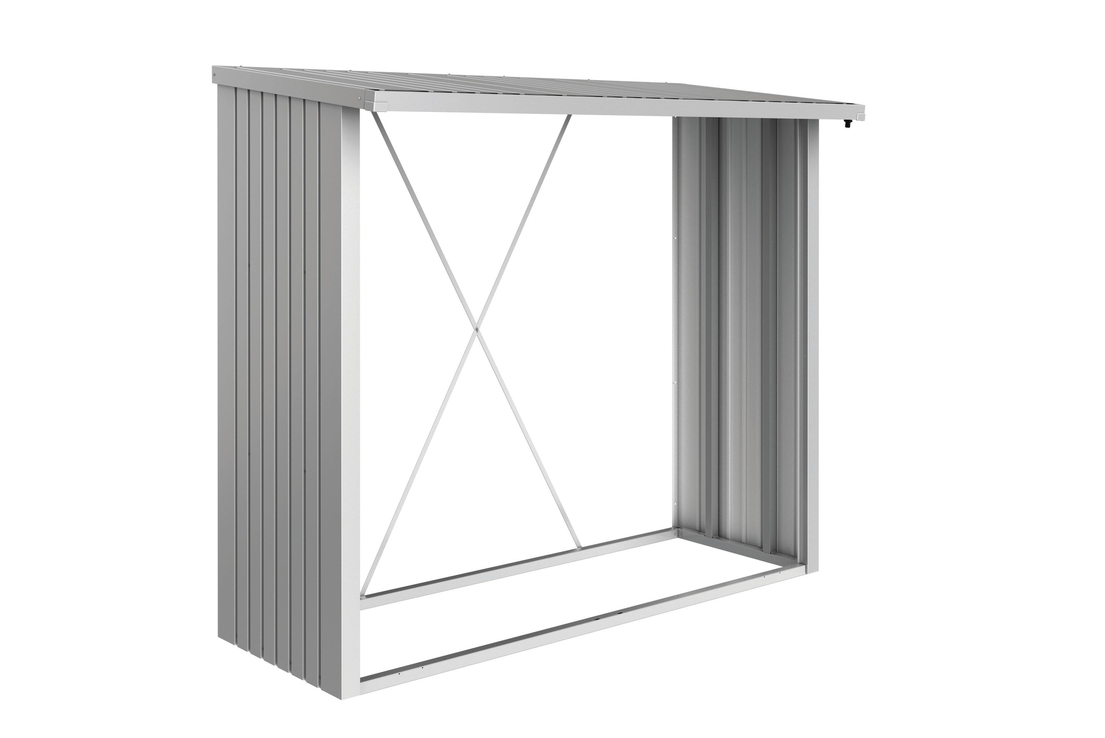Leñero acero gris / plata 229x199x102 cm