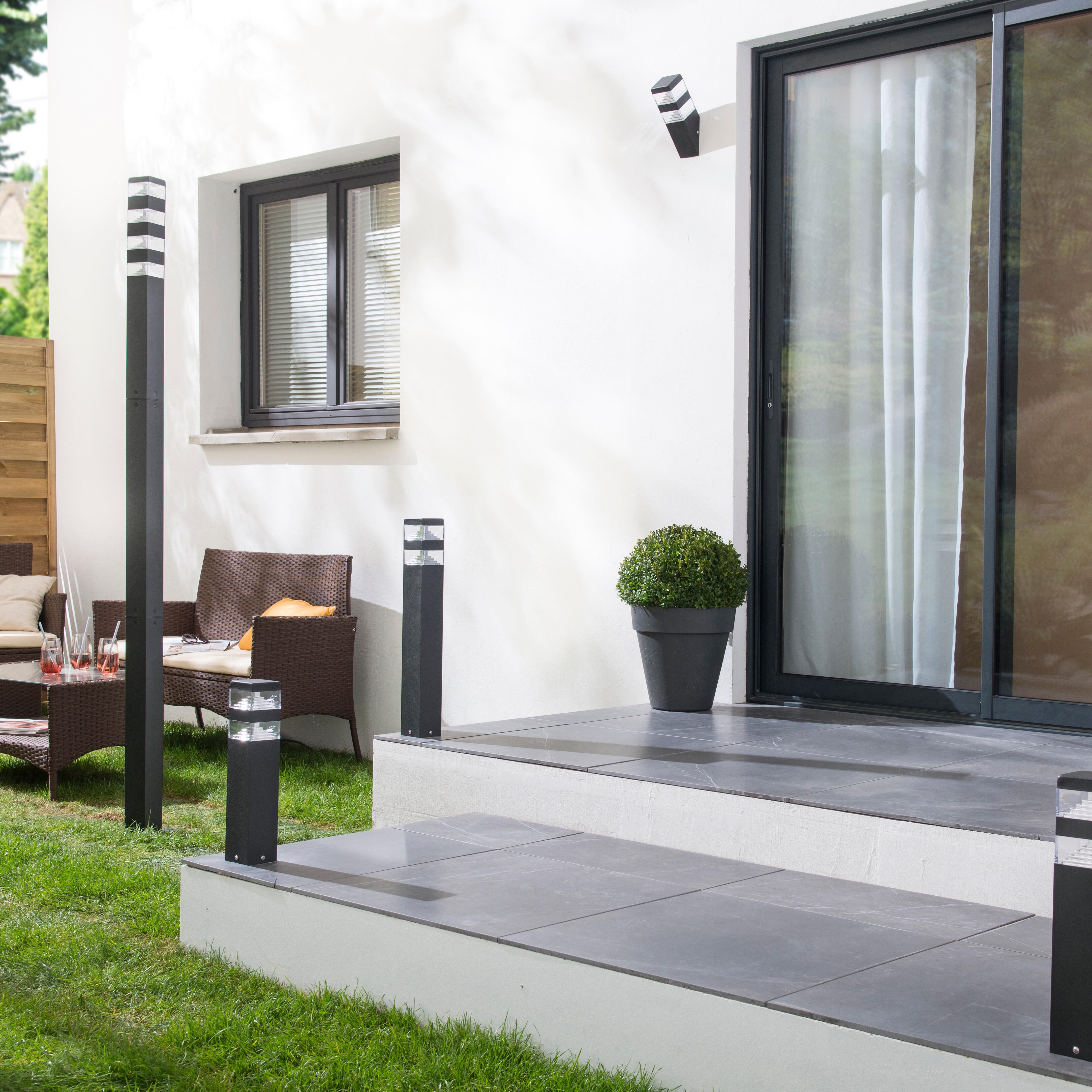 Lampadaire extérieur LED, 2000 lumens noir Pyramide LUMIHOME - 6