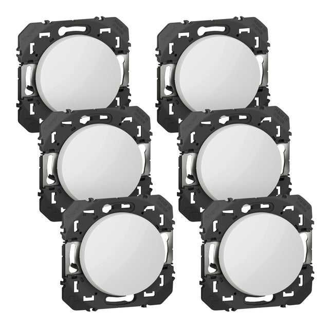 Lot de 6 interrupteurs va-et-vient à assembler, LEGRAND Dooxie, blanc
