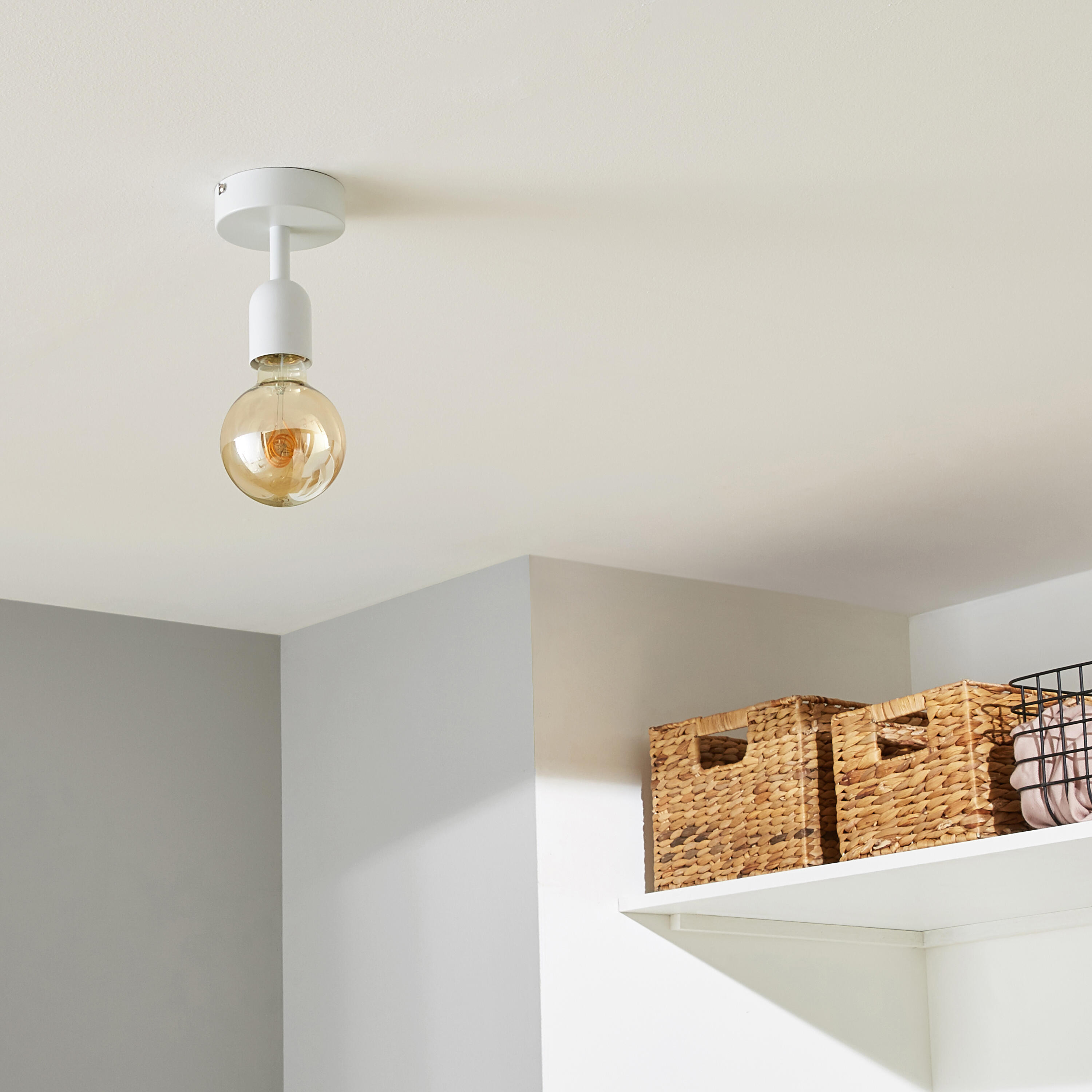 Plafonnier, 1xE27 max 60W design métal blanc INSPIRE Helena - 2
