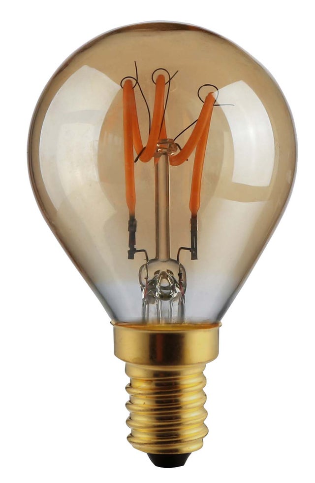 Ampoule décorative led ambré globe 45mm E14 130Lm = 15W blanc très chaud, XXCELL