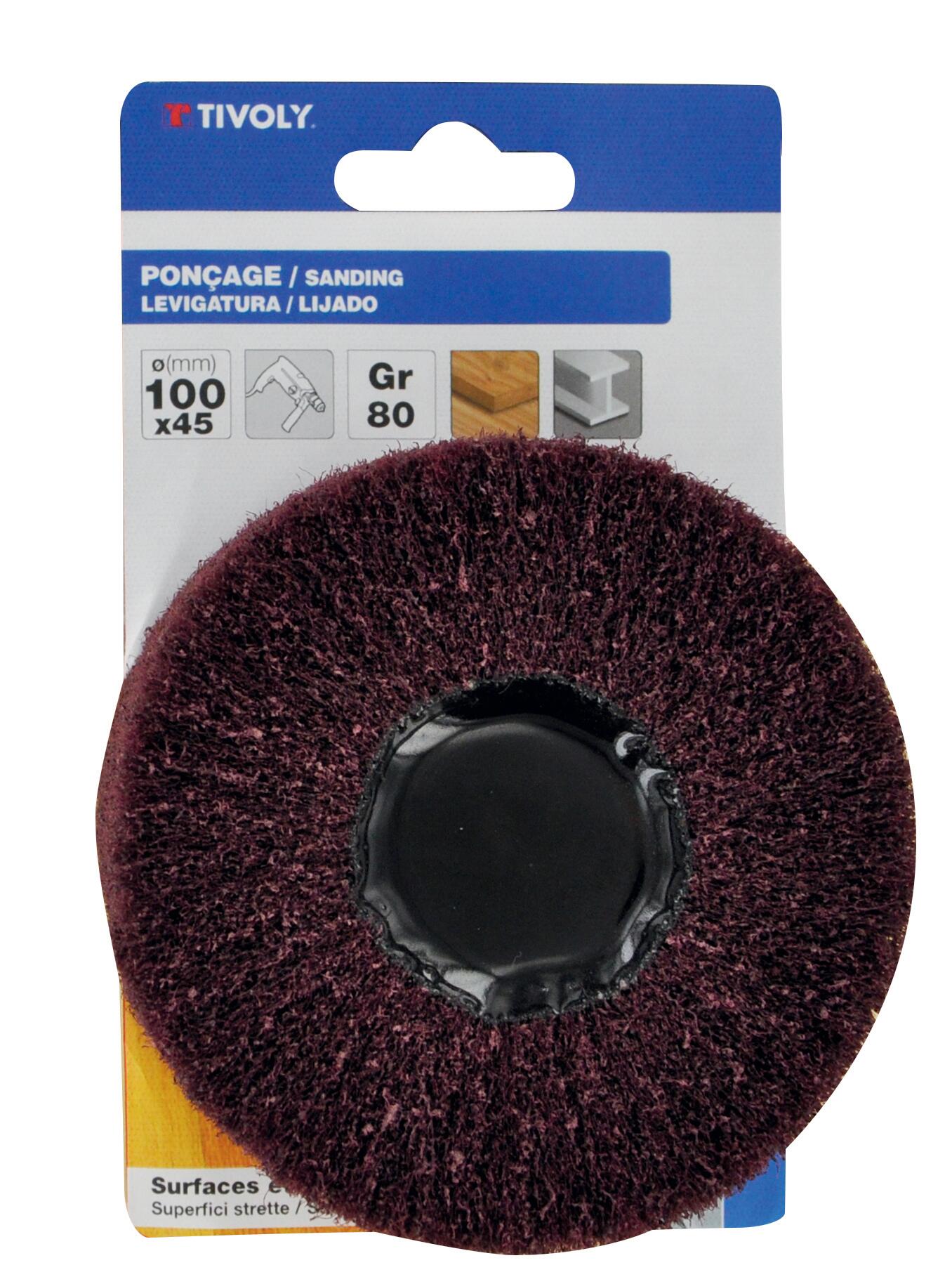 Roue mousse abrasive pour métal, Diam.100 mm Grain 80 TIVOLY - 2