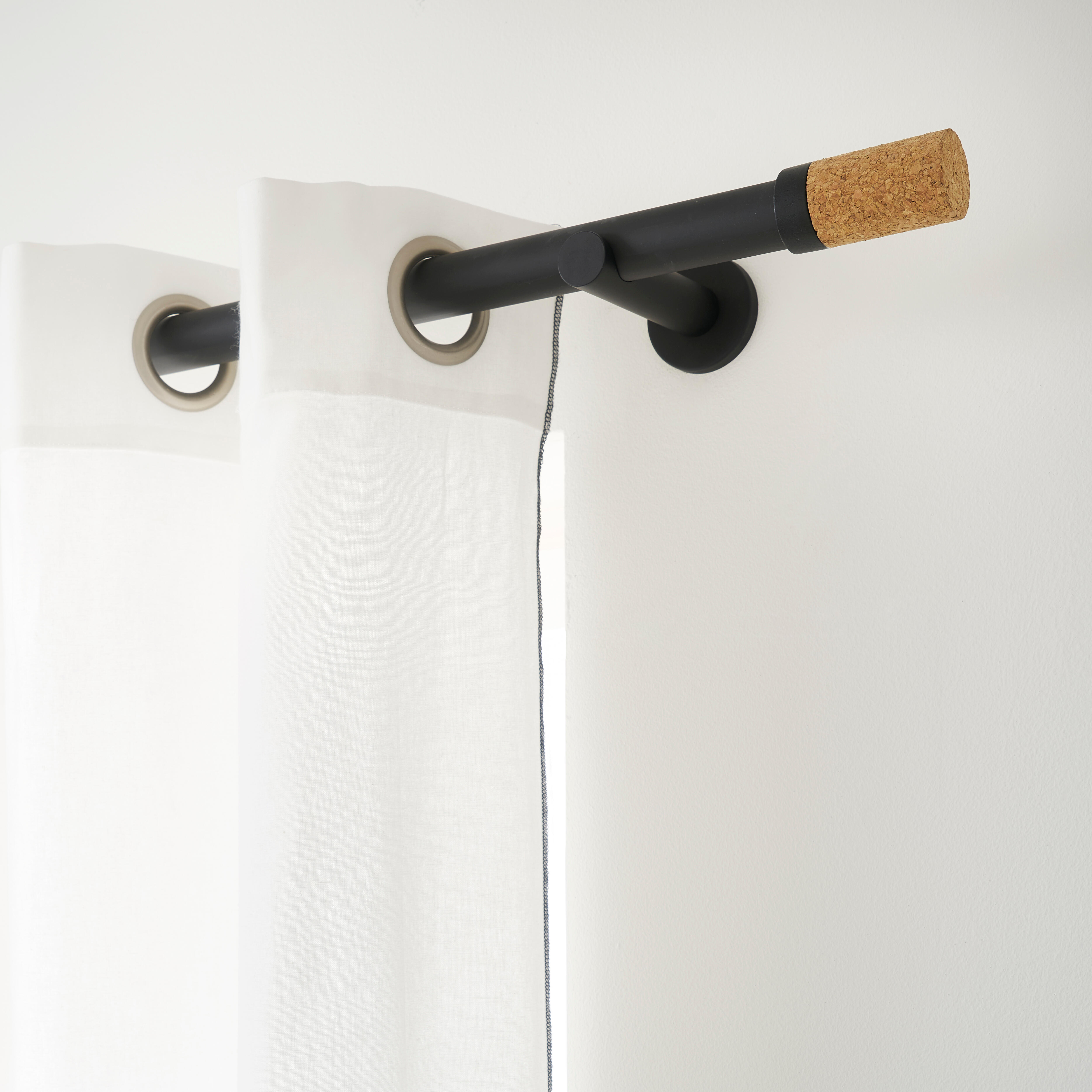 Support tringle à rideau Charme récup, 28 mm noir INSPIRE - 2