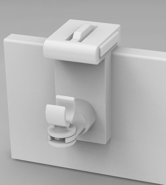 Lot de 2 supports sans perçage vitrage Clip'vit, 10 mm blanc brut MOBOIS - 2