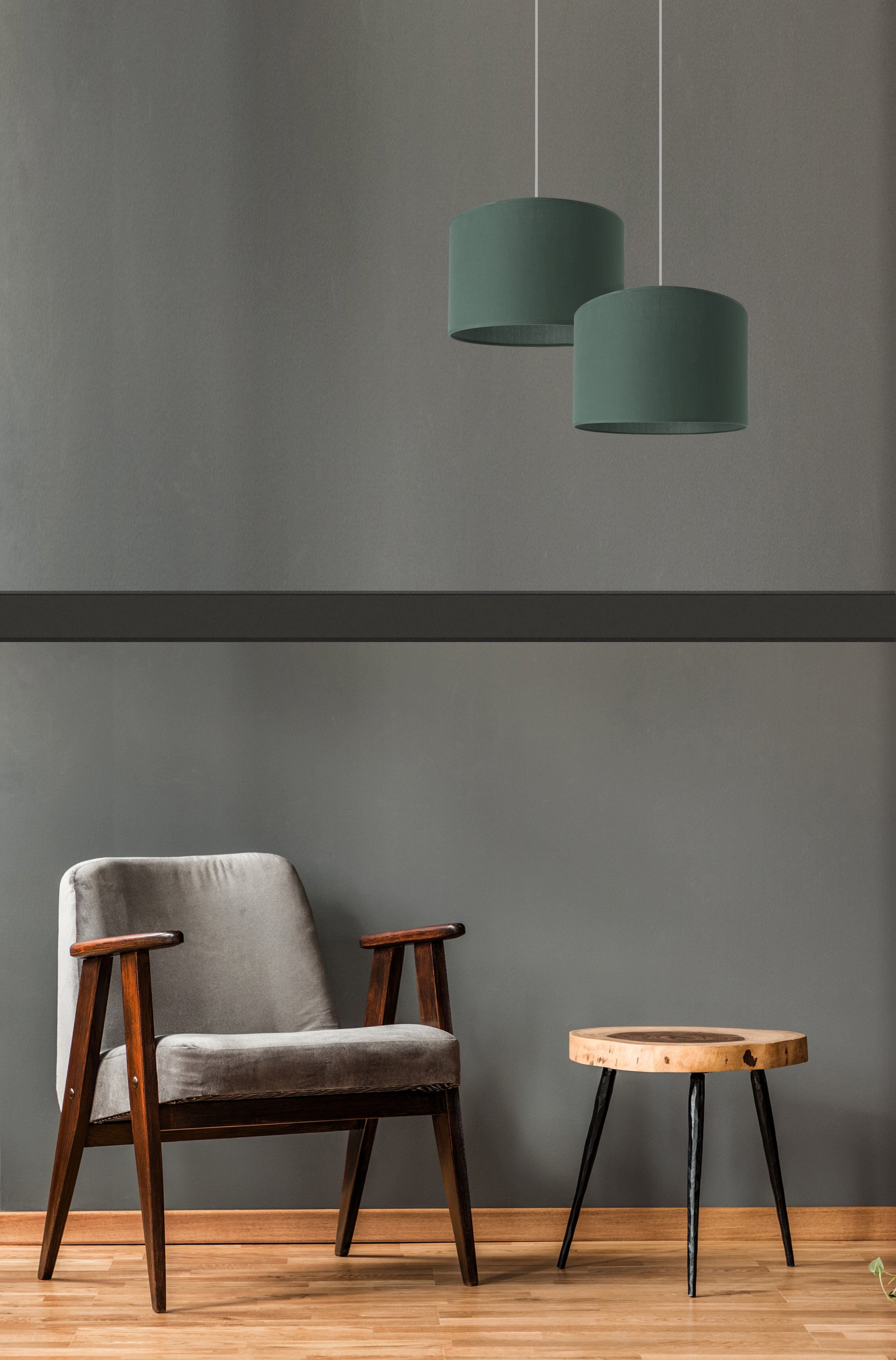 Suspension Natt polyester, vert, Diam.29 cm, E27 - 4