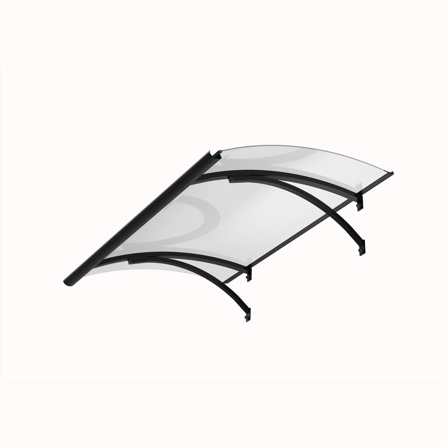 Auvent de porte d'entrée alu anthracite Olor, l.120 x H.28 x P.85 cm  - 5