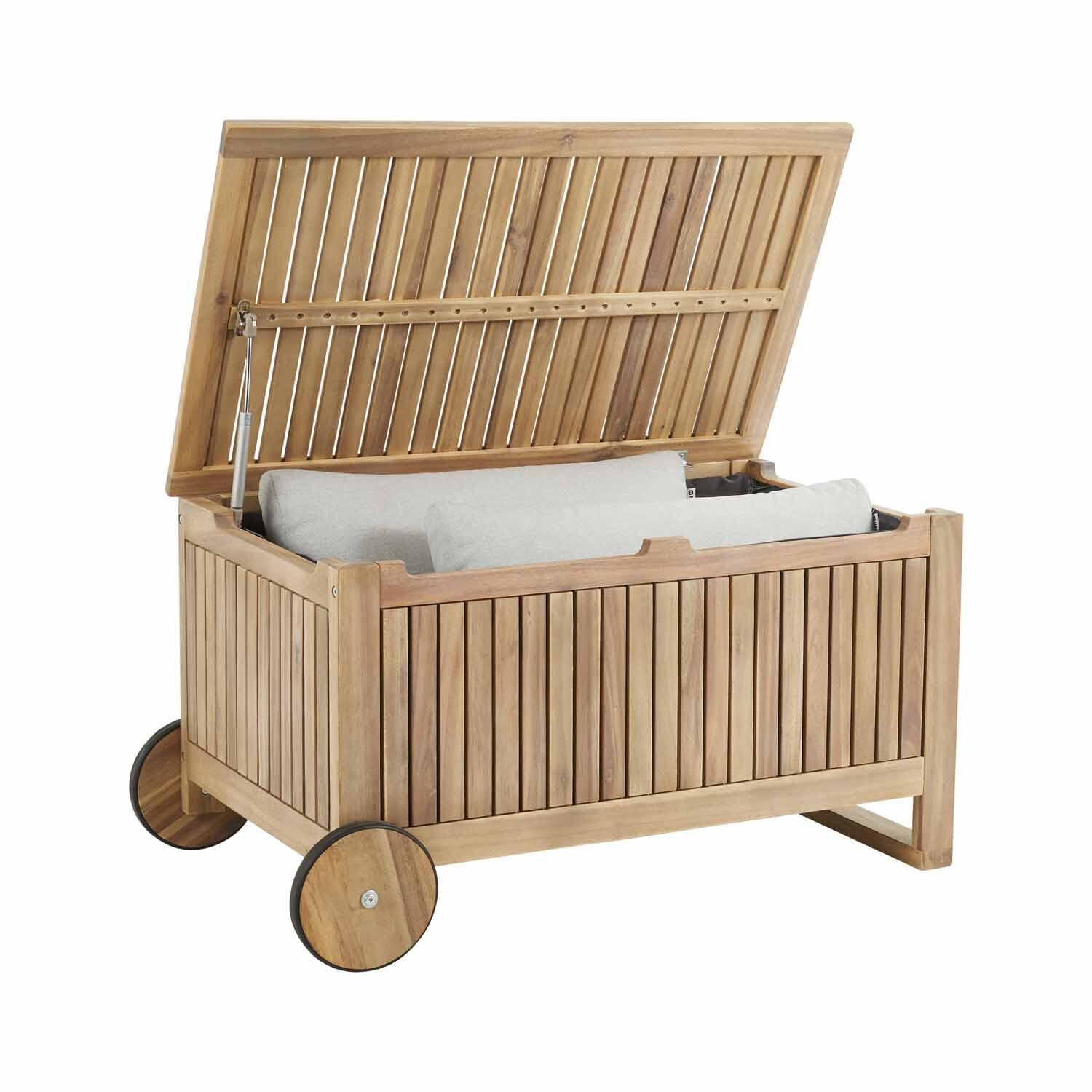 Coffre de jardin en bois NATERIAL Solis, marron, 118 litres - 12