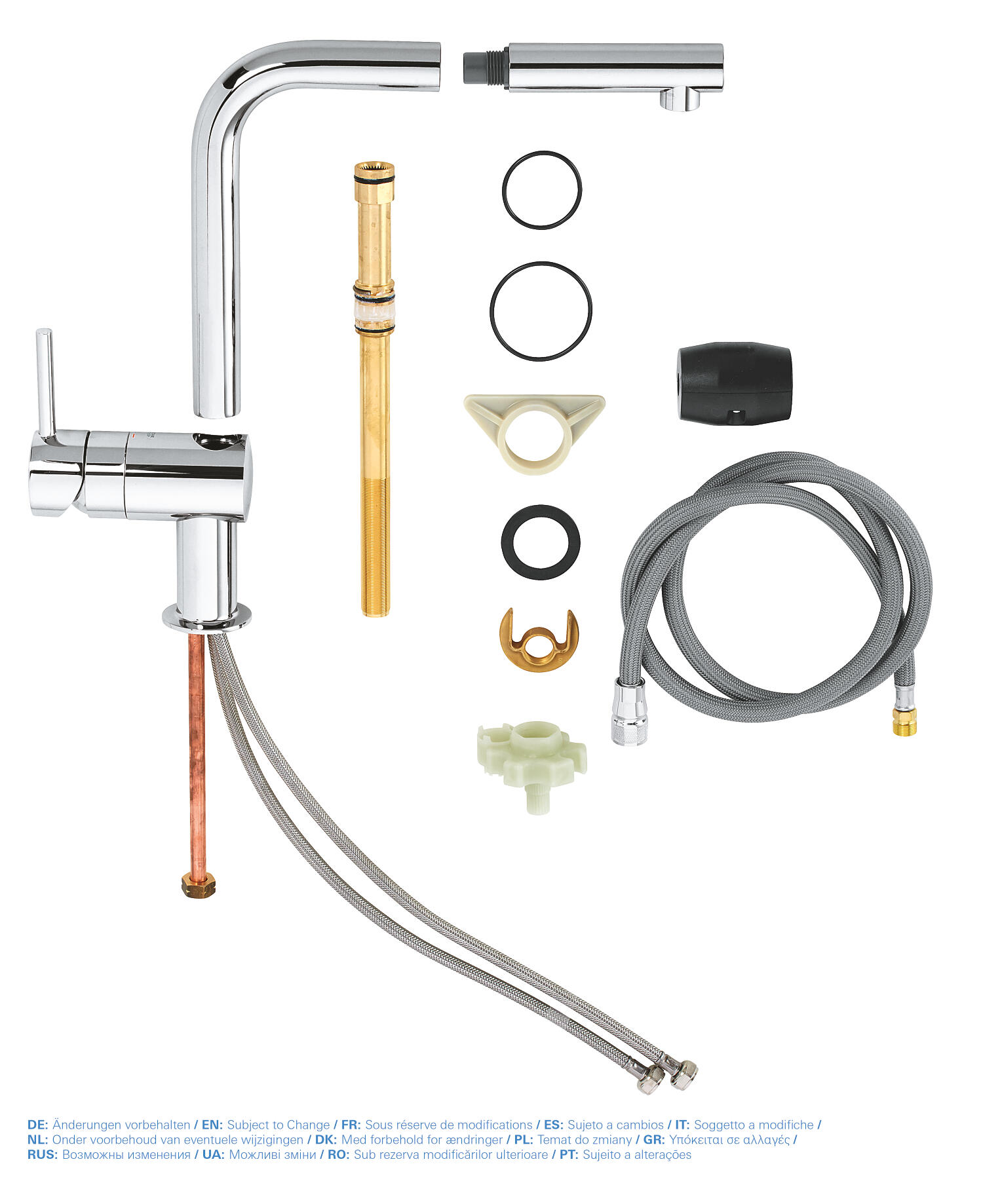 Torneira de bancada cinza cromado GROHE Minta - 21