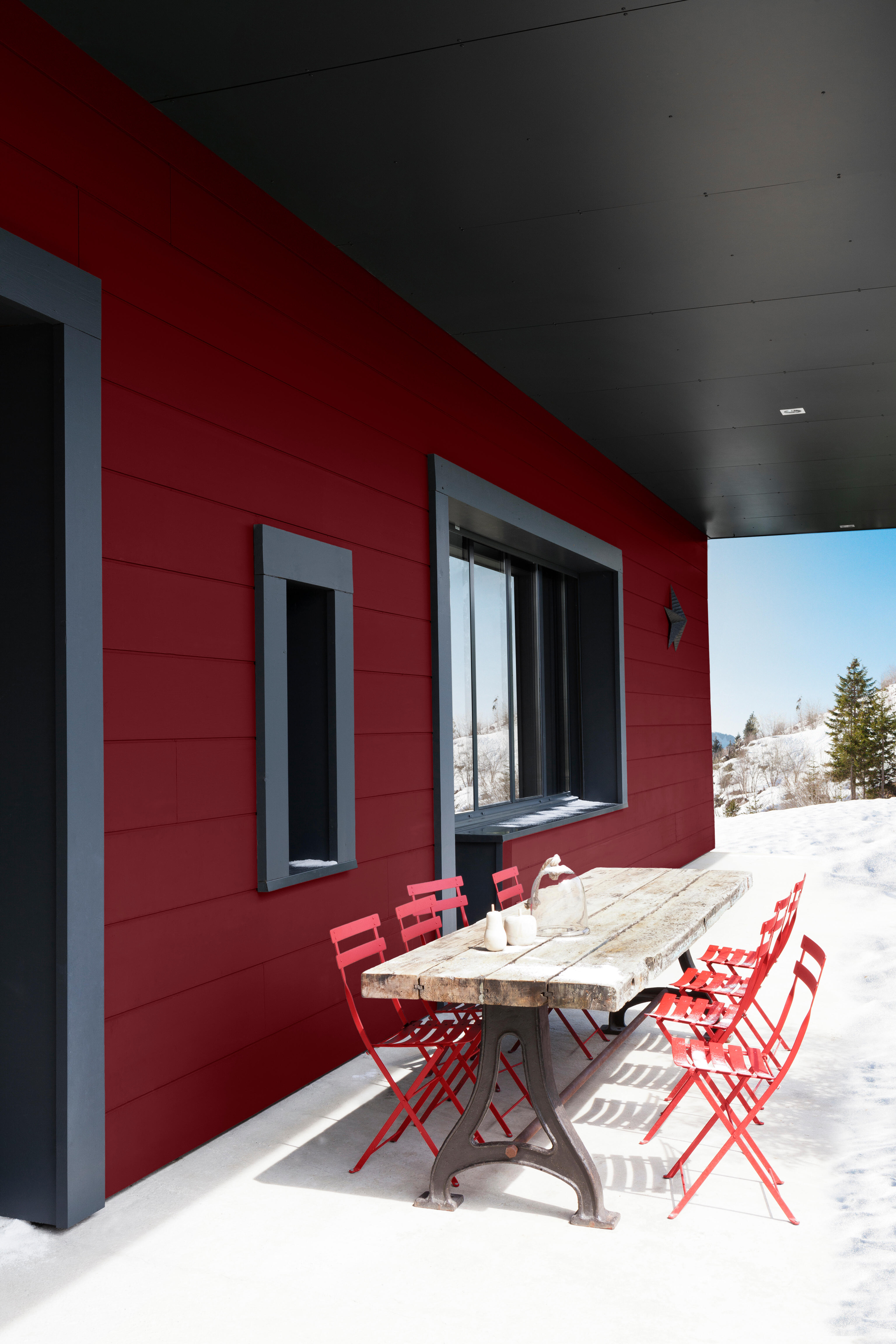 Peinture extérieure bois Climats extrêmes® V33 rouge basque satiné 2.5l - 5