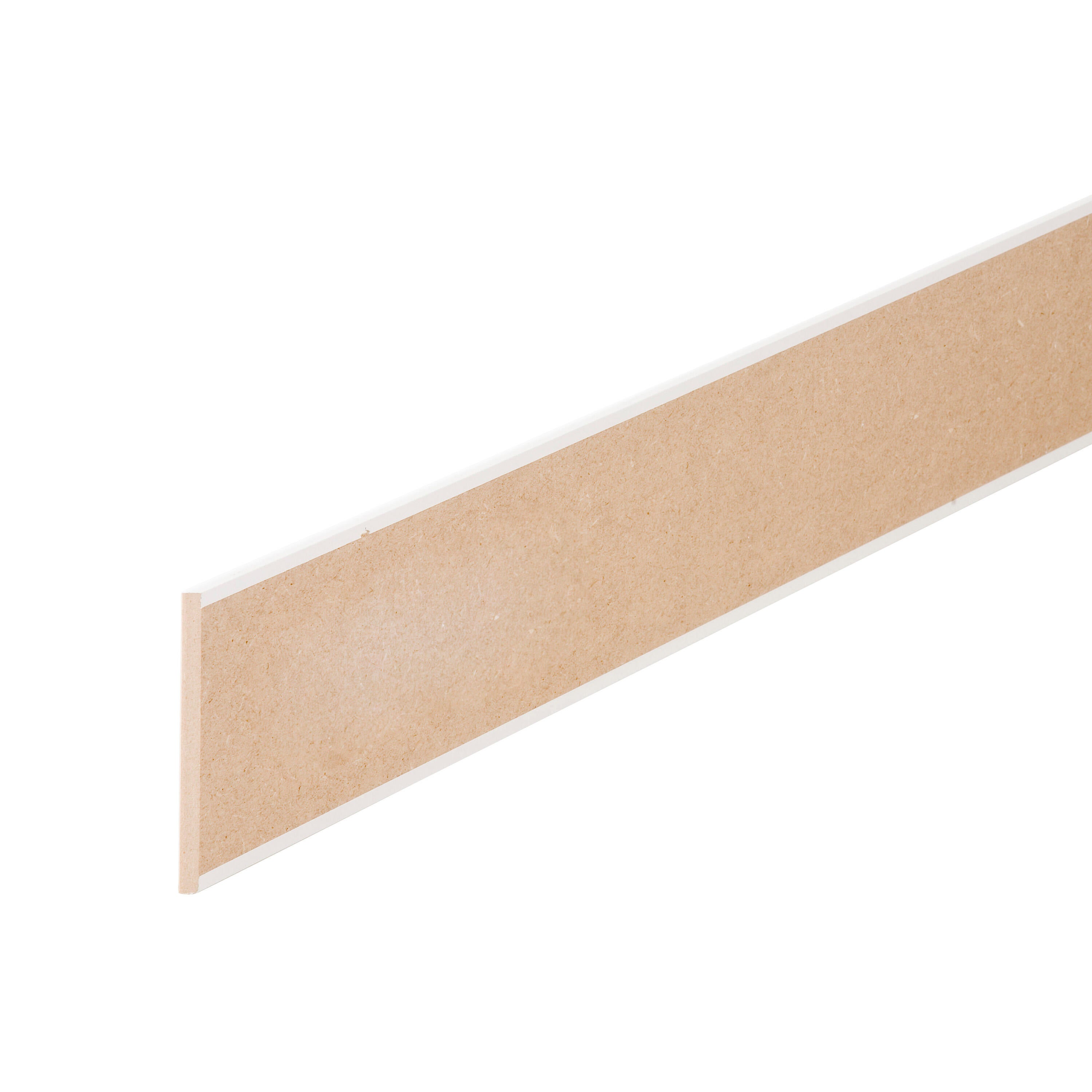 Plinthe médium (MDF) arrondie revêtu mélaminé blanc, 12 x 120 mm, L.2.2 m - 4