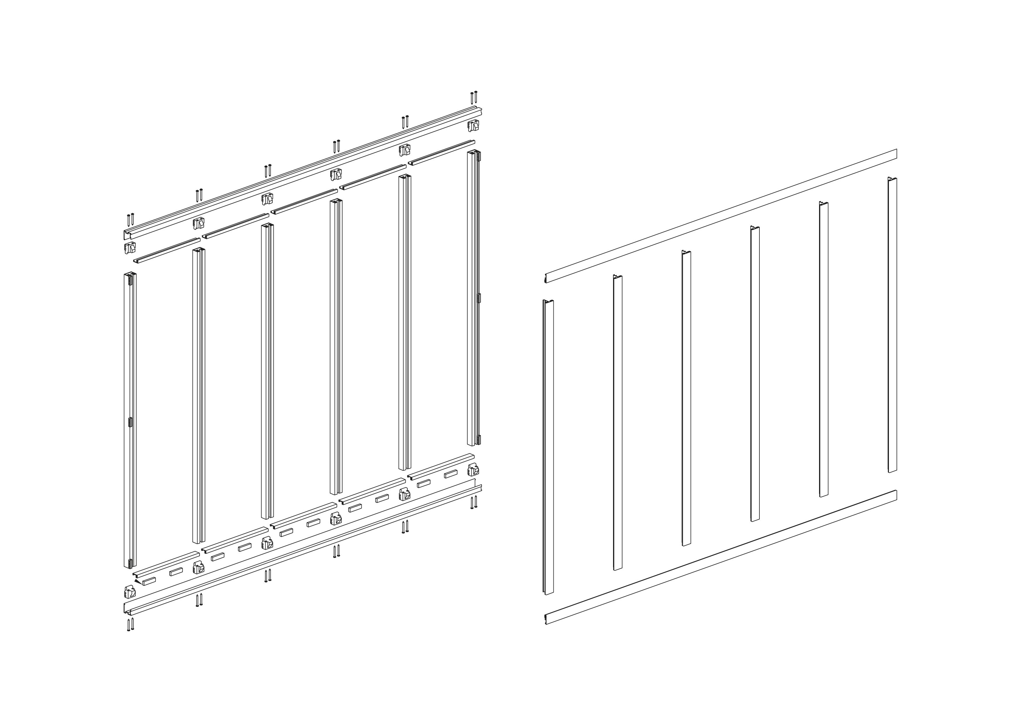 Verrière Atelier fixe en aluminium blanc mat 5 carreaux, H.130 x l.153 c - 7