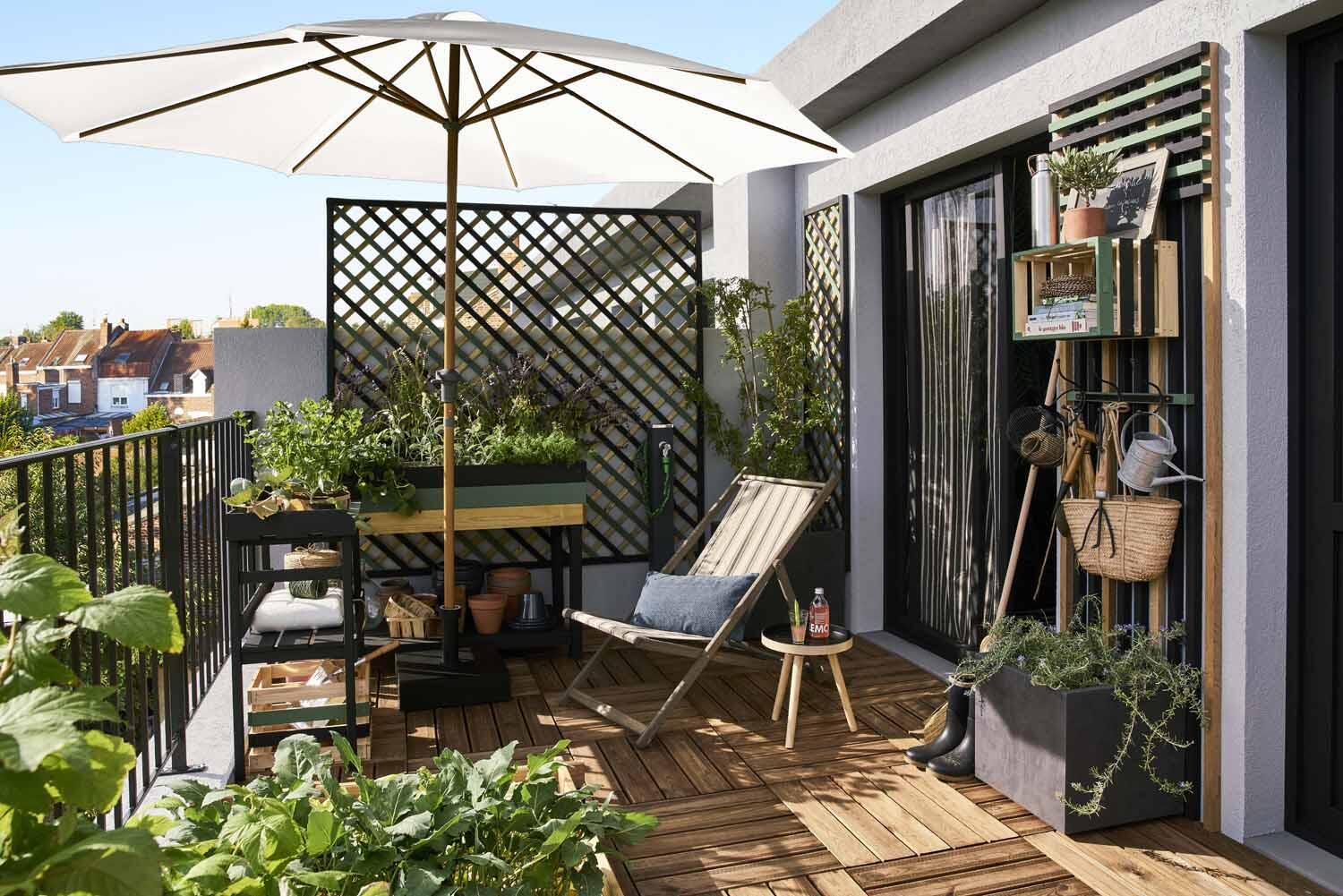 Parasol NATERIAL Agora blanc octogonal - 3