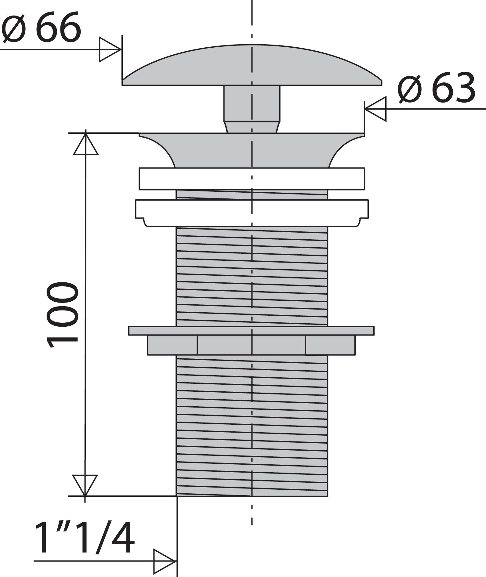 Bonde pour lavabo, chrome, Diam.32 mm, VALENTIN - 2