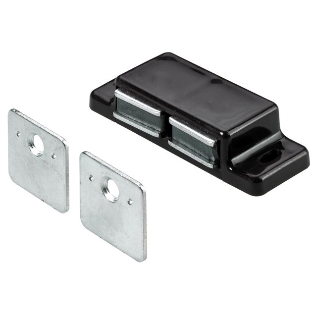 2 loqueteaux magnétiques marrons pvc HETTICH, L.20.8 x l.58.3 mm