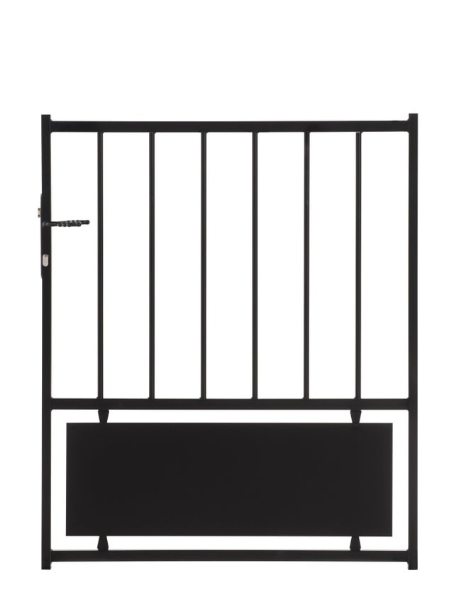 Portillon battant acier noir ajouré à peindre Mayet, l.100x H.120 cm