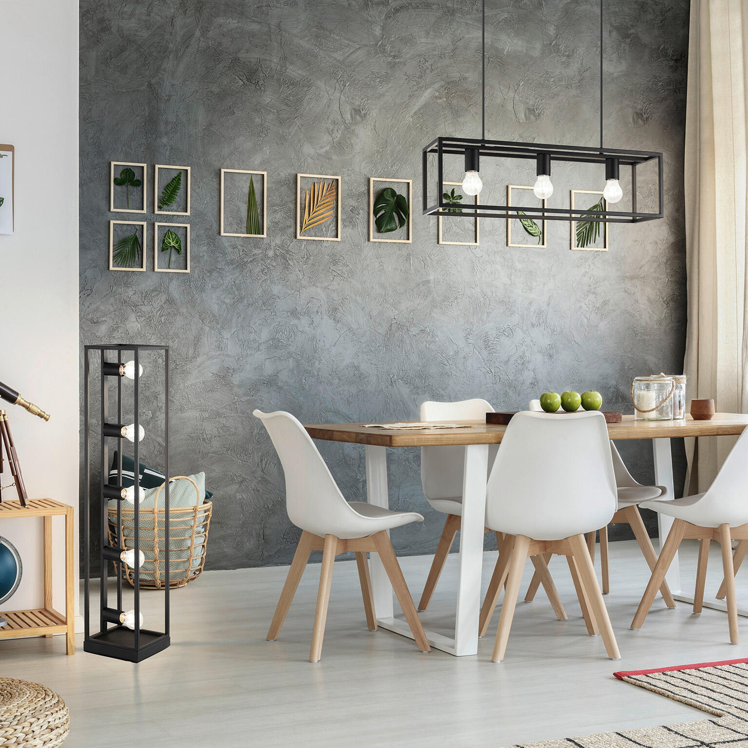 Candeeiro de teto suspenso INSPIRE ELDRICK E27 3 LÂMPADAS PRETO - 11