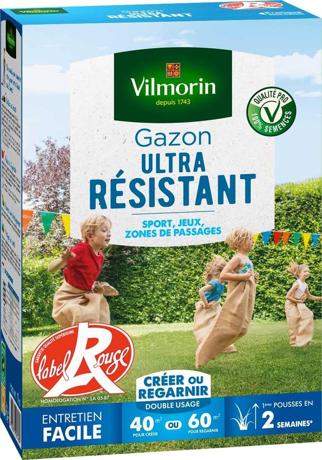 Gazon ultra résistant VILMORIN, 1 kg, 40 m²