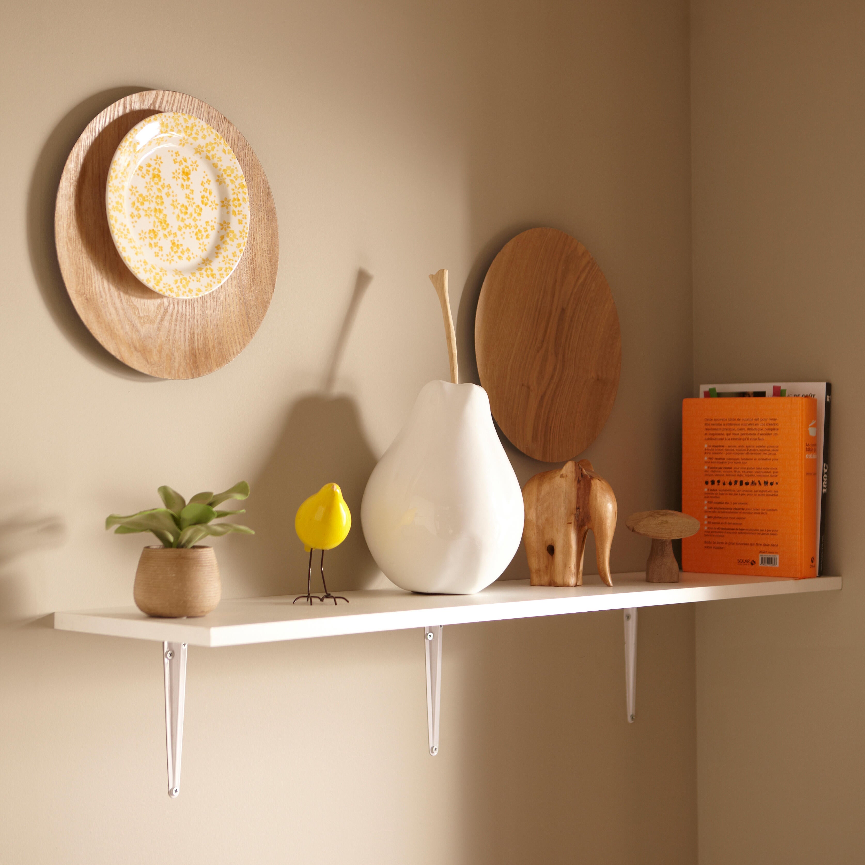 Etagère murale blanc, L.90 x P.20 cm Ep.18 mm - 3