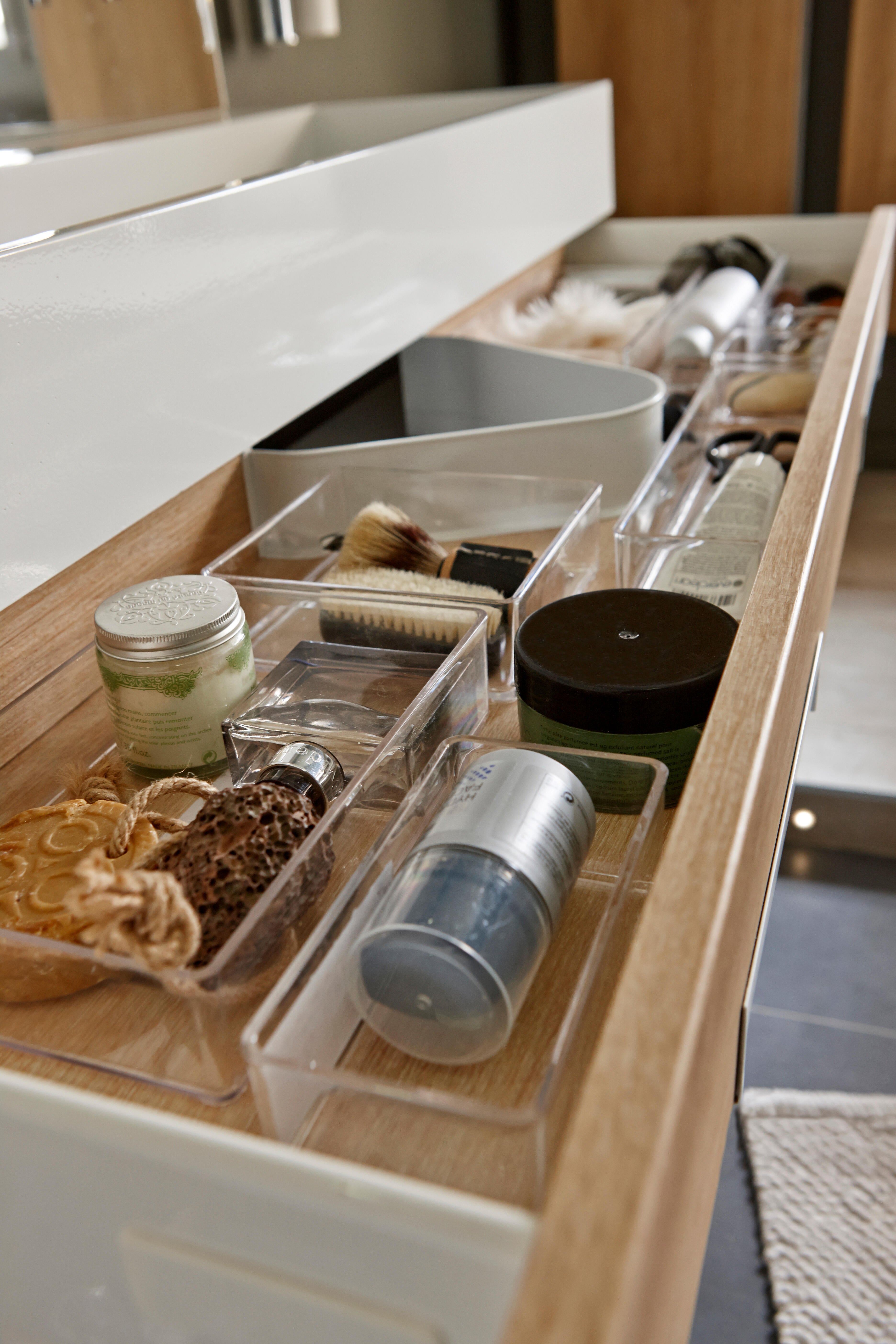 Lot De 3 Organisateurs Tiroirs Acrylique Transparent Empilables - Rangement Maquillage, Salle De Bain