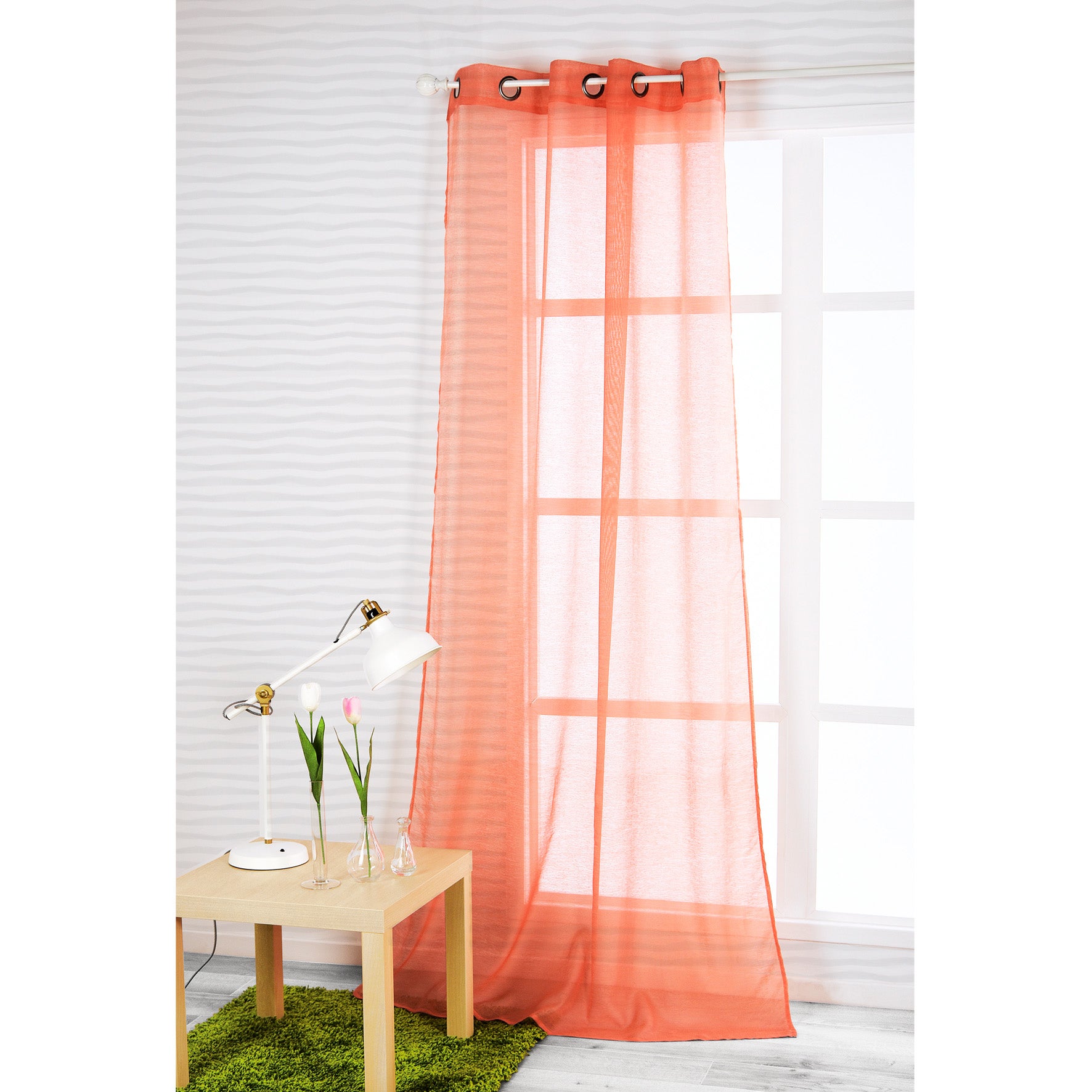 Voilage tamisant, Dolly, orange H.240 x l.140 cm - 2