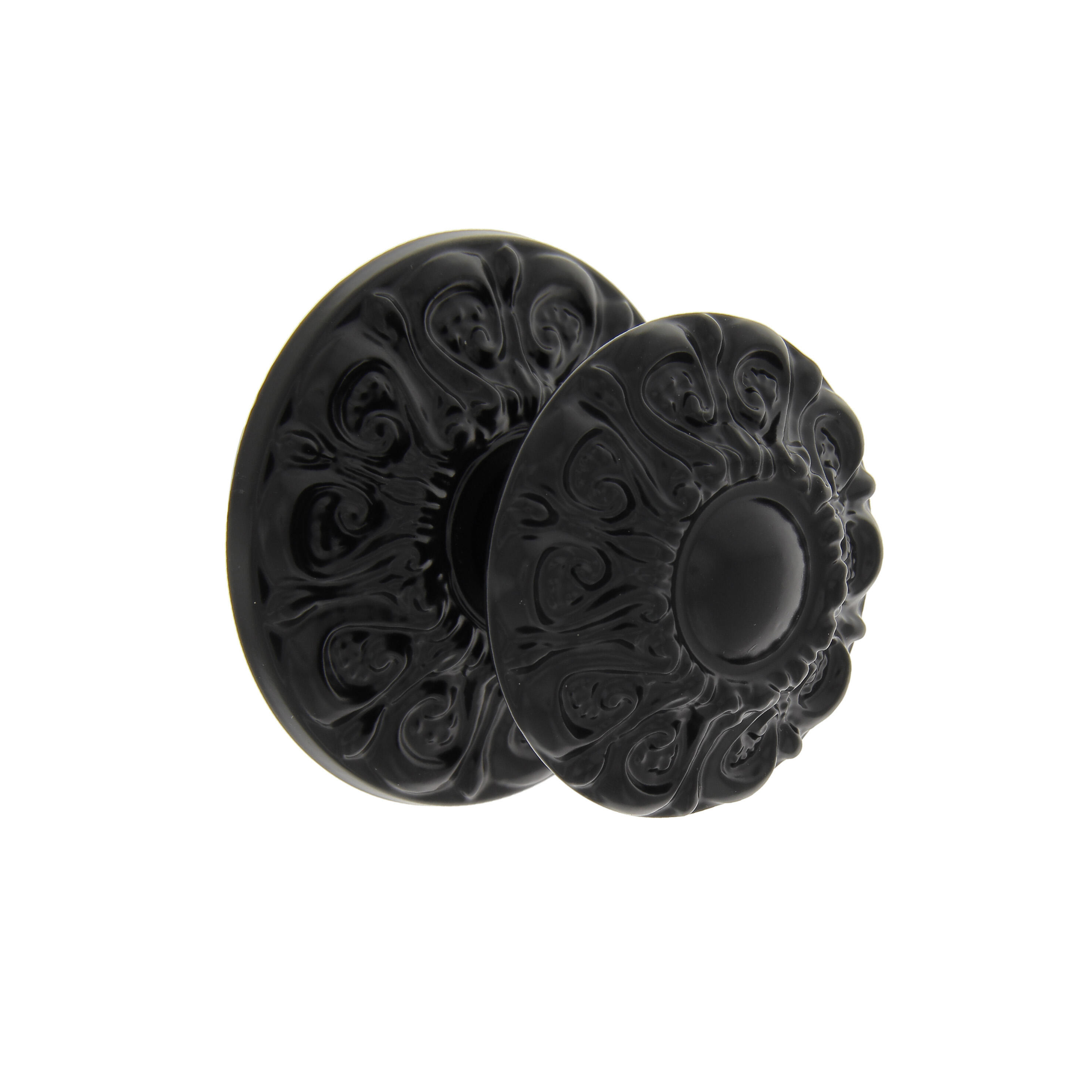 Bouton de tirage Marguerite zamack laqué noir CHRISLIGNE - 2