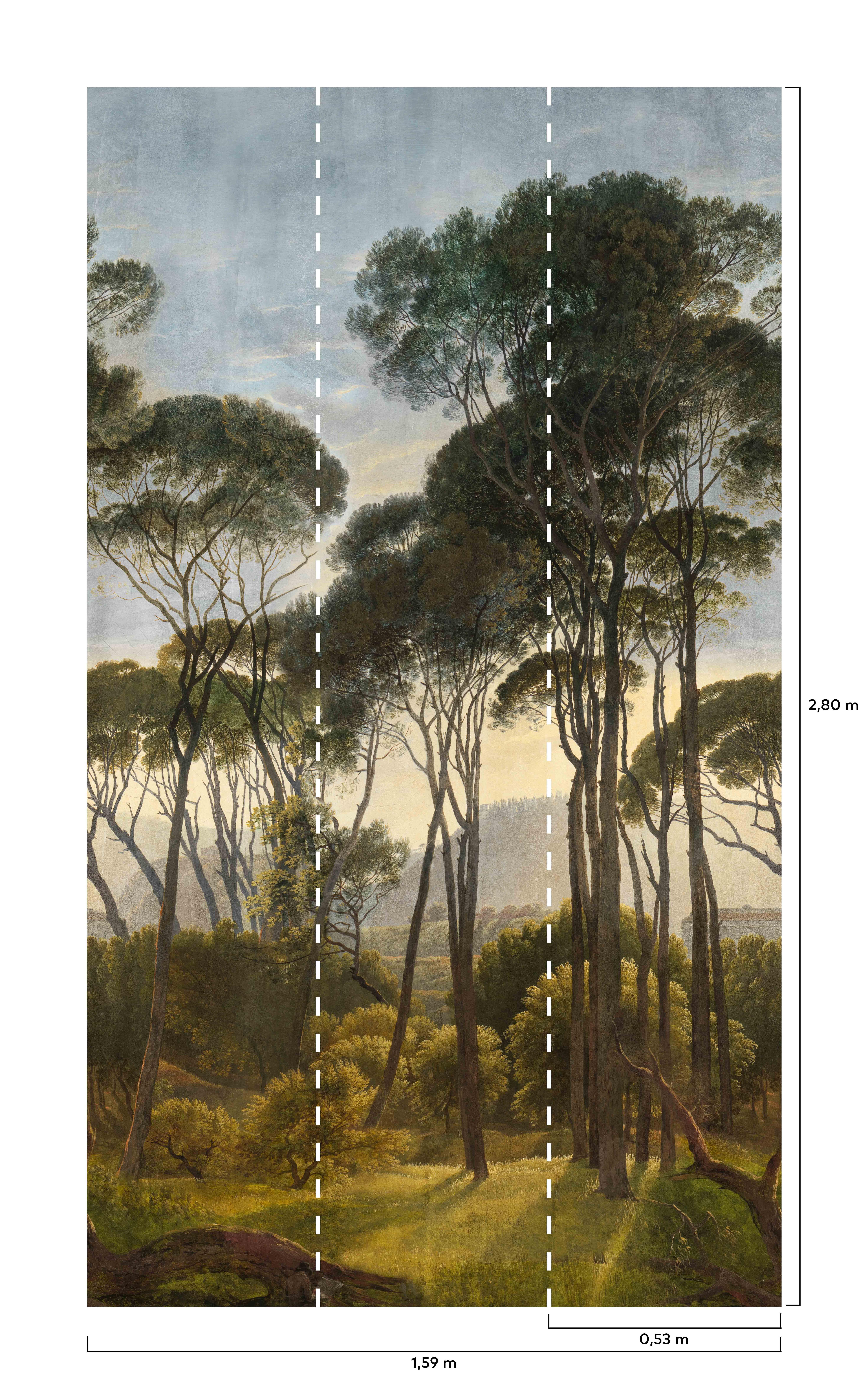 Papier peint panoramique Nature historique multicolore, l.159 x H.280 cm - 4
