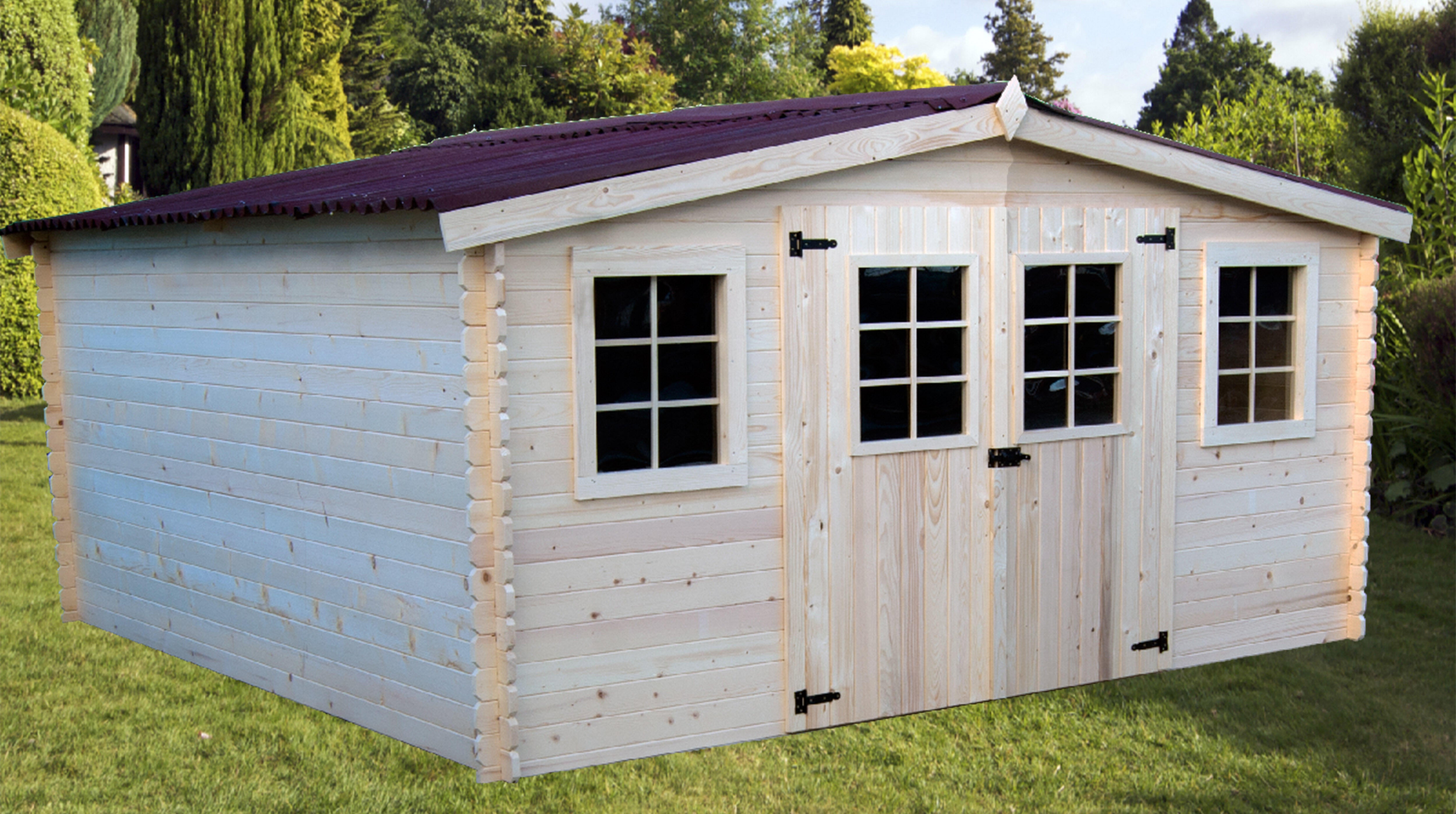 Abri de jardin bois HABRITA Ba 4040.02 n Ep.28 mm, 16.81 m² - 3