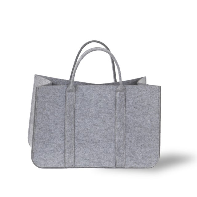 Sac à bûches gris LE MARQUIER Dandy l.53 x H.51 cm