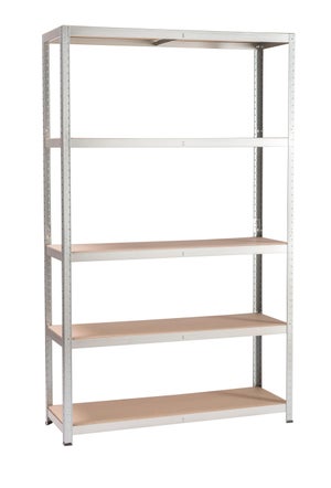 Etagère acier galvanisé SPACEO, 5 tablettes l.120xH.196xP.40