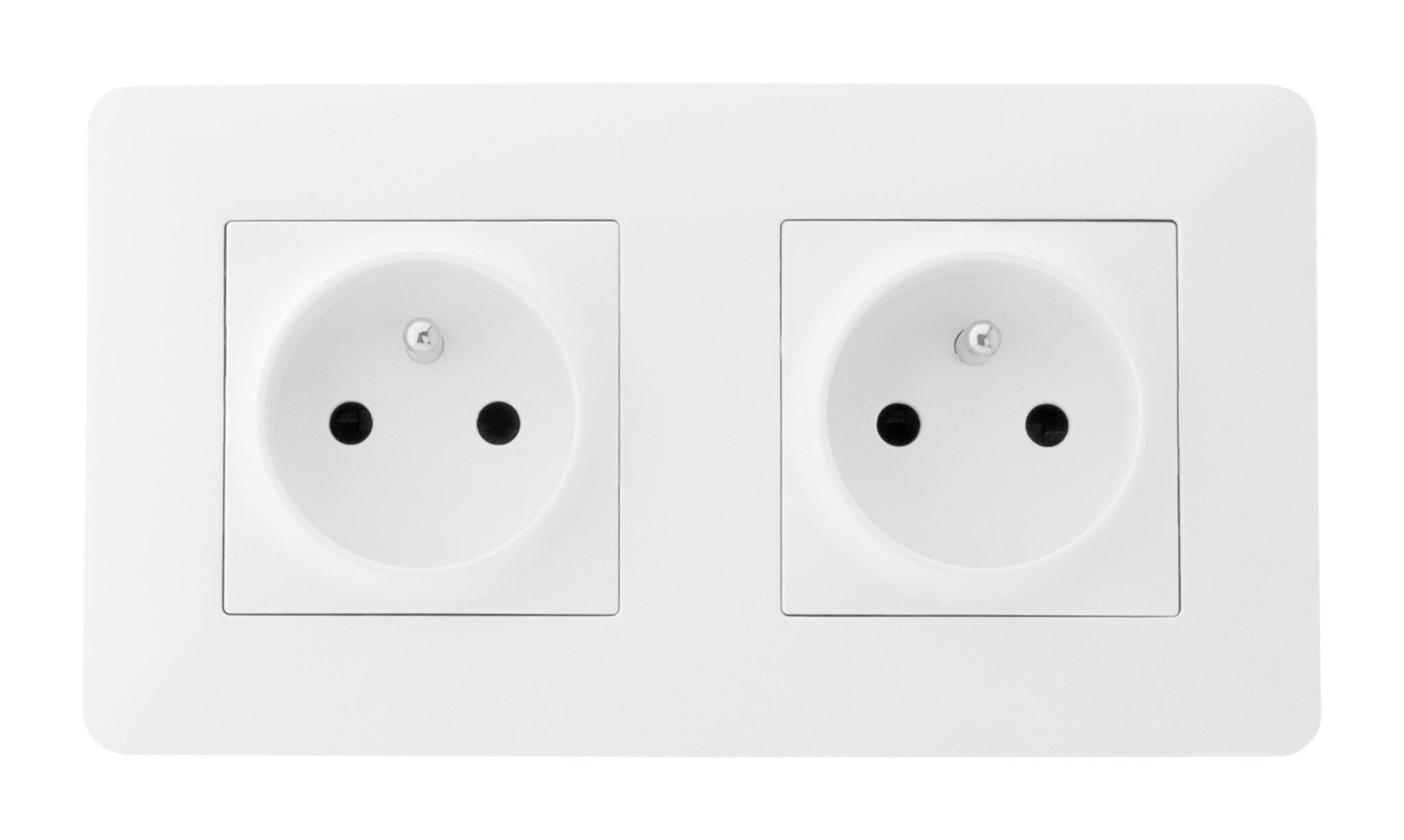 Double prise avec terre précâblée complet ARTEZO, blanc - 3