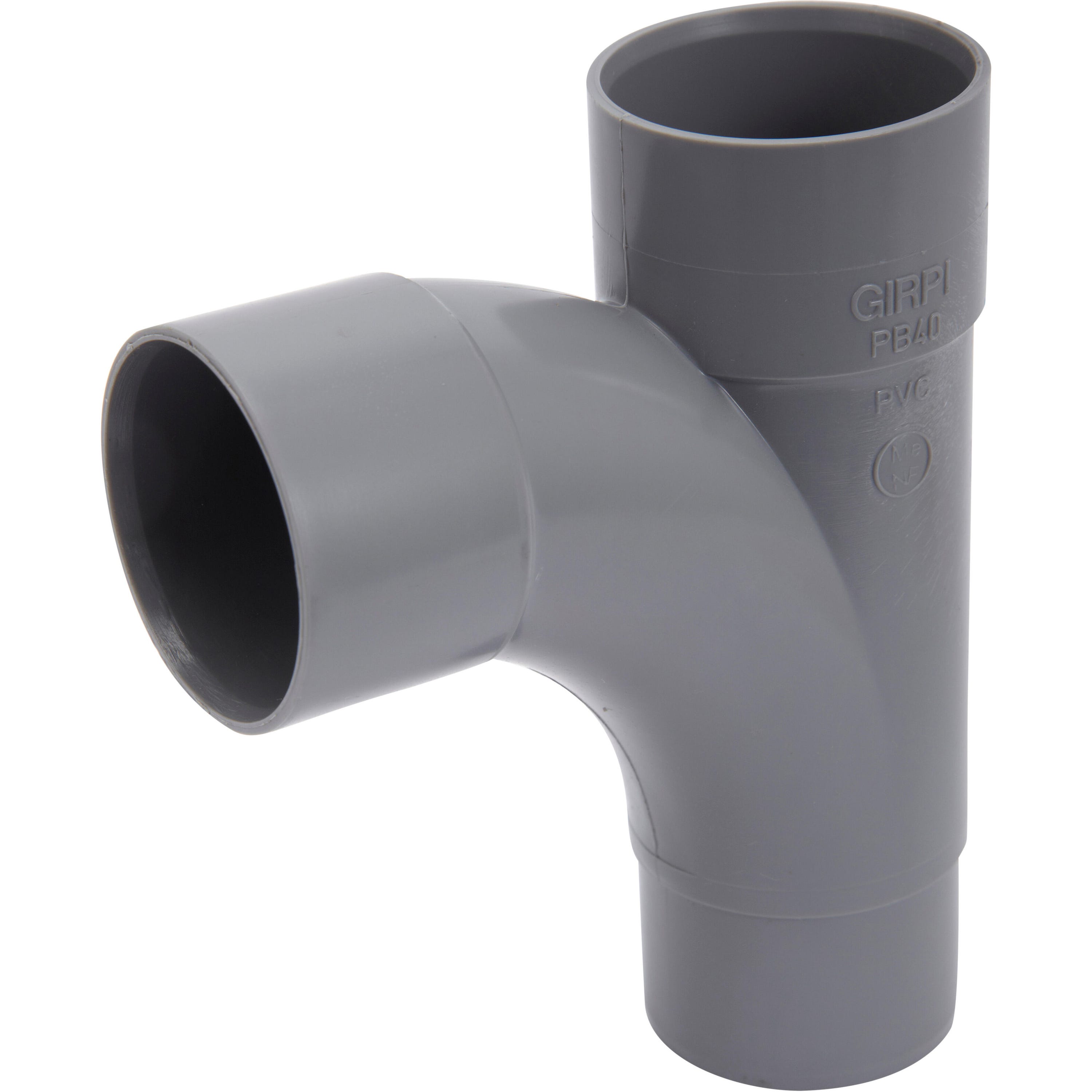 Té D'évacuation PVC 87°30 Mâle/femelle - Diamètre 125 Mm - Pour Eaux Usées - Norme NF - Etanche Et Résistant