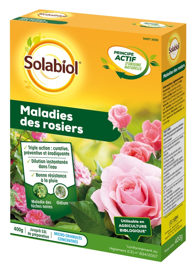 Traitement des maladies rosiers SOLABIOL, 400g