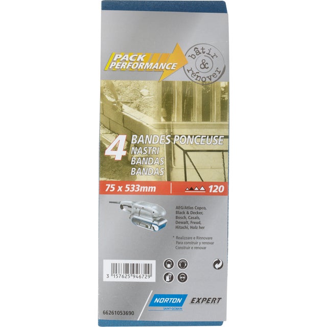 Lot De 5 Bandes Abrasives Silverline 75 X 533 Mm - Grains Variables (voir Tableau), Professionnel, Neuf