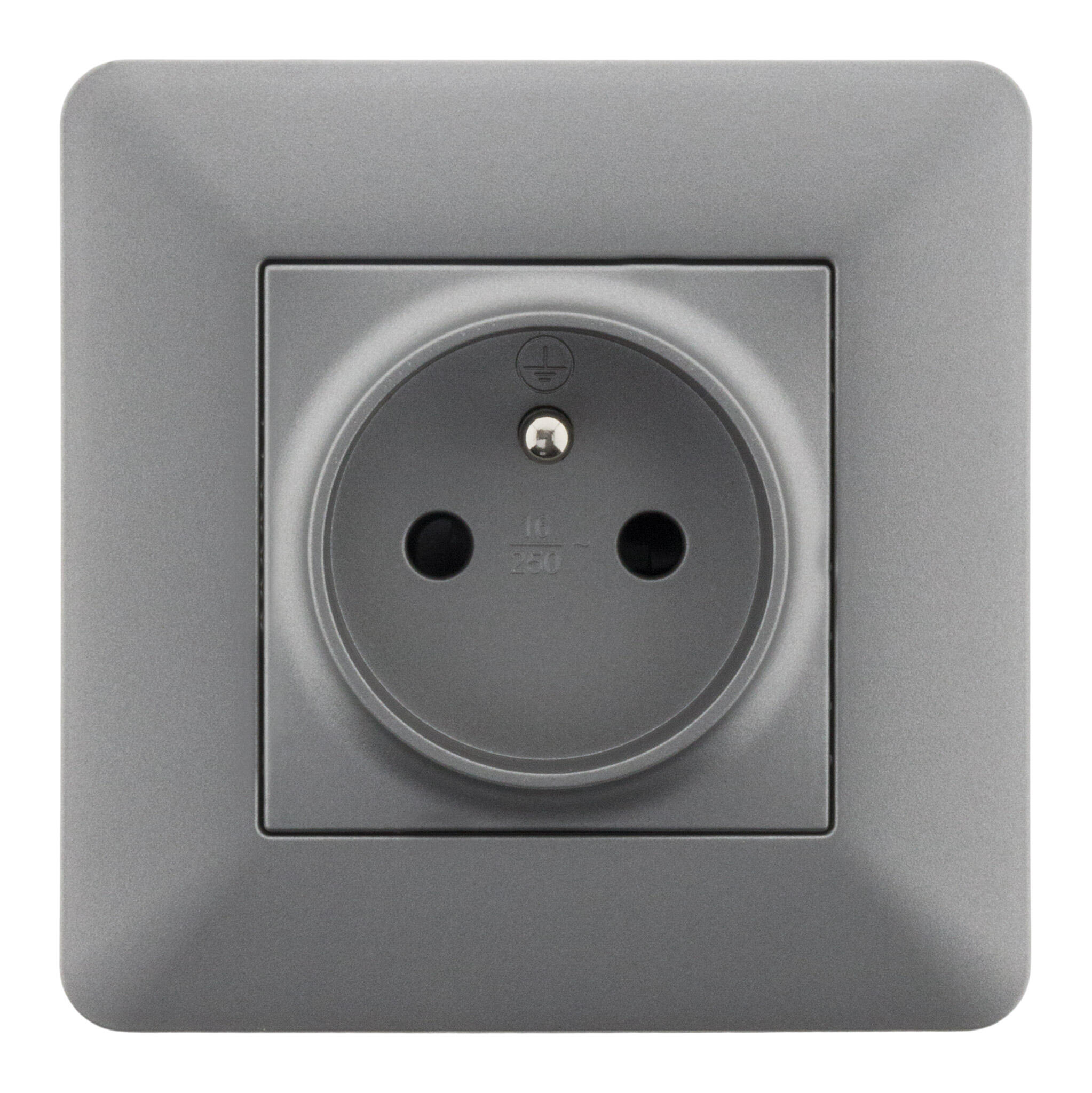 Prise avec terre complet ARTEZO, titanium - 3