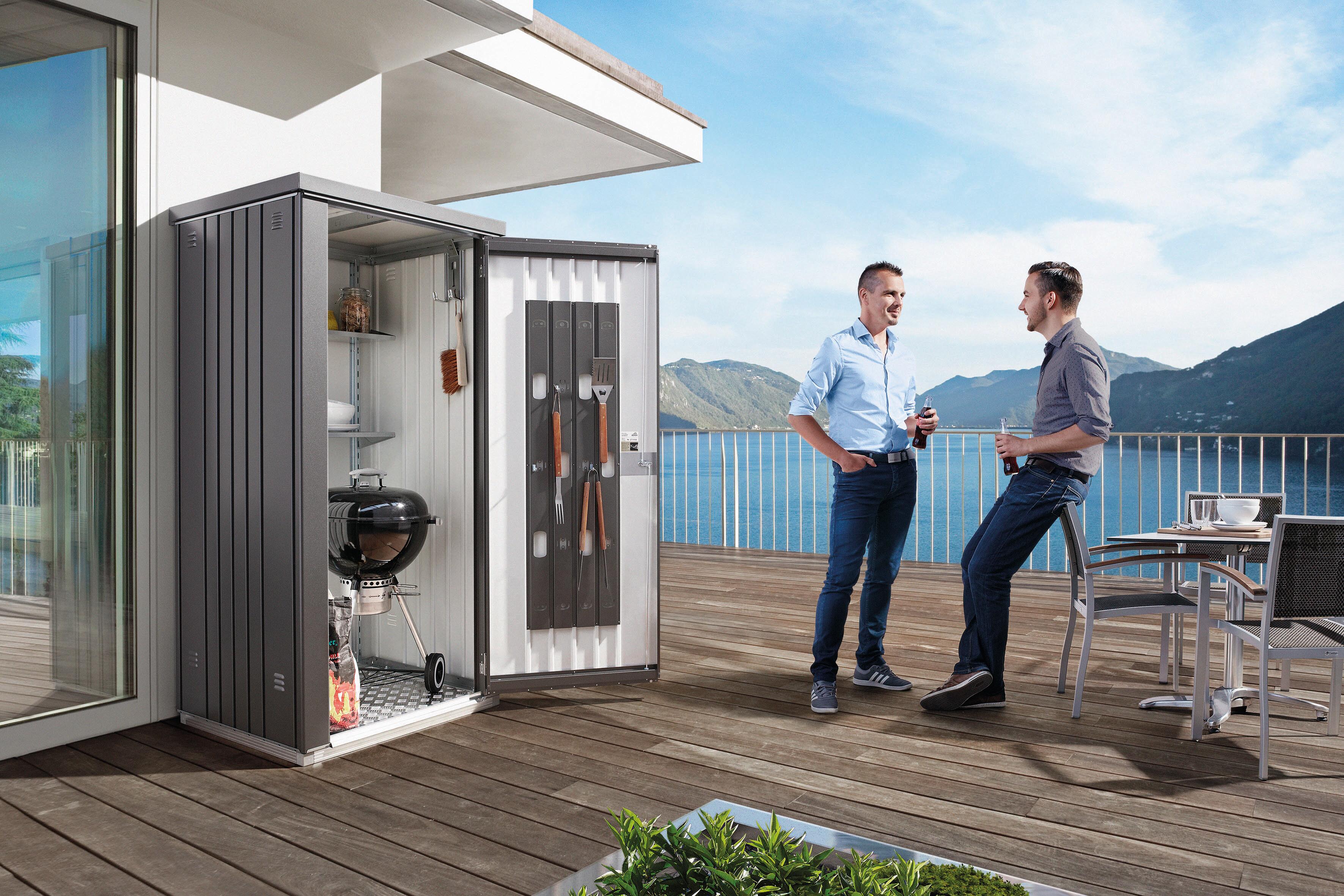 Box portattrezzi in acciaio BIOHORT 90 L 93 x P 83 x H 182.5 cm grigio scuro metallizzato - 2