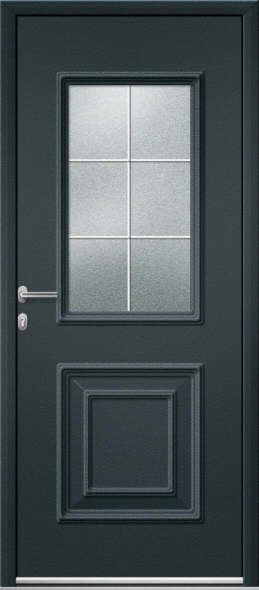 Porte d'entrée Alu Utah 2 Essentiel H.215 x l.90 cm gris anthra., p. gauche