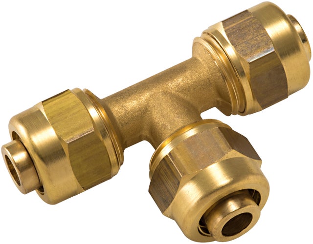 Té pour tuyau PERT à compression F, 16 mm