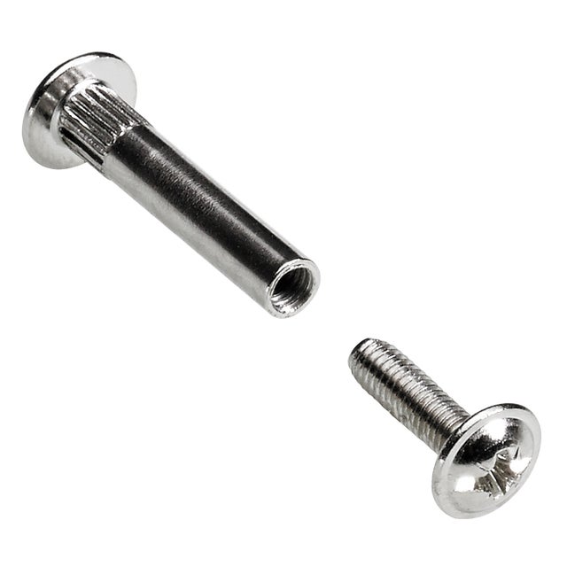 Lot de 10 vis d'assemblage acier nickelé HETTICH, l. 28mm à 38 mm