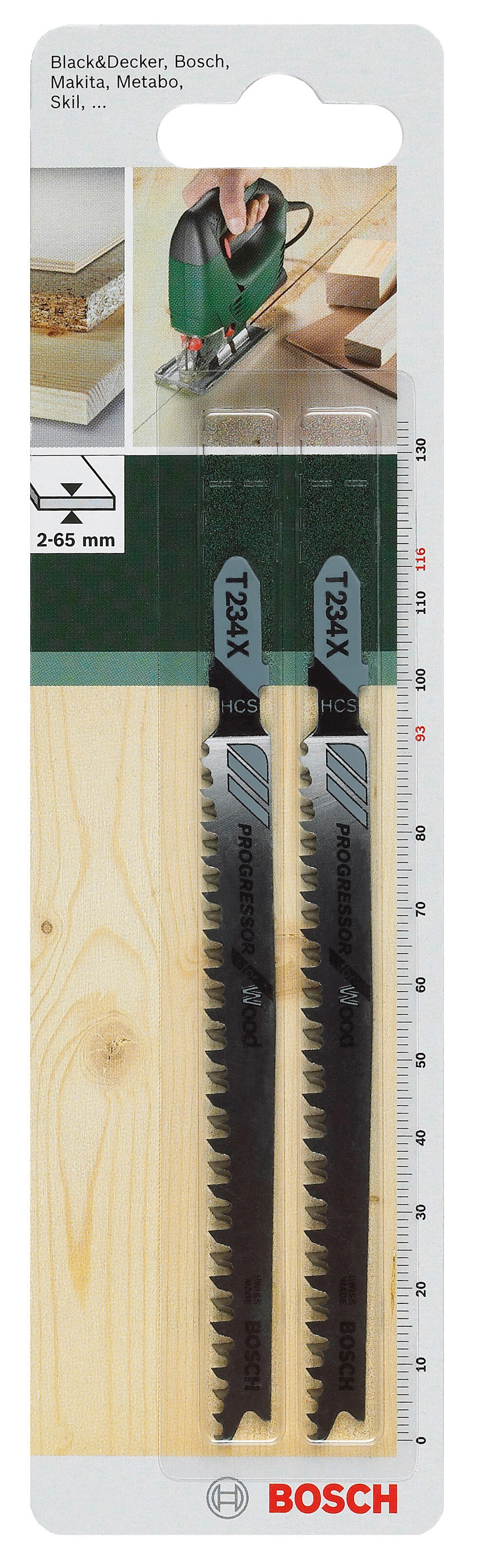 Lot de 2 lames de scie sauteuse pour bois BOSCH T234X 2-65 mm - 4