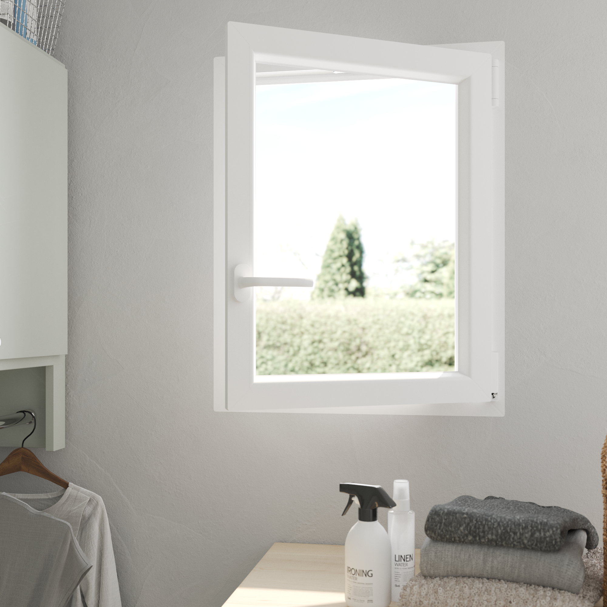 Fenêtre oscillo-battant PVC Essentiel H.60xl.40cm 1 vantail tirant D blanc - 4