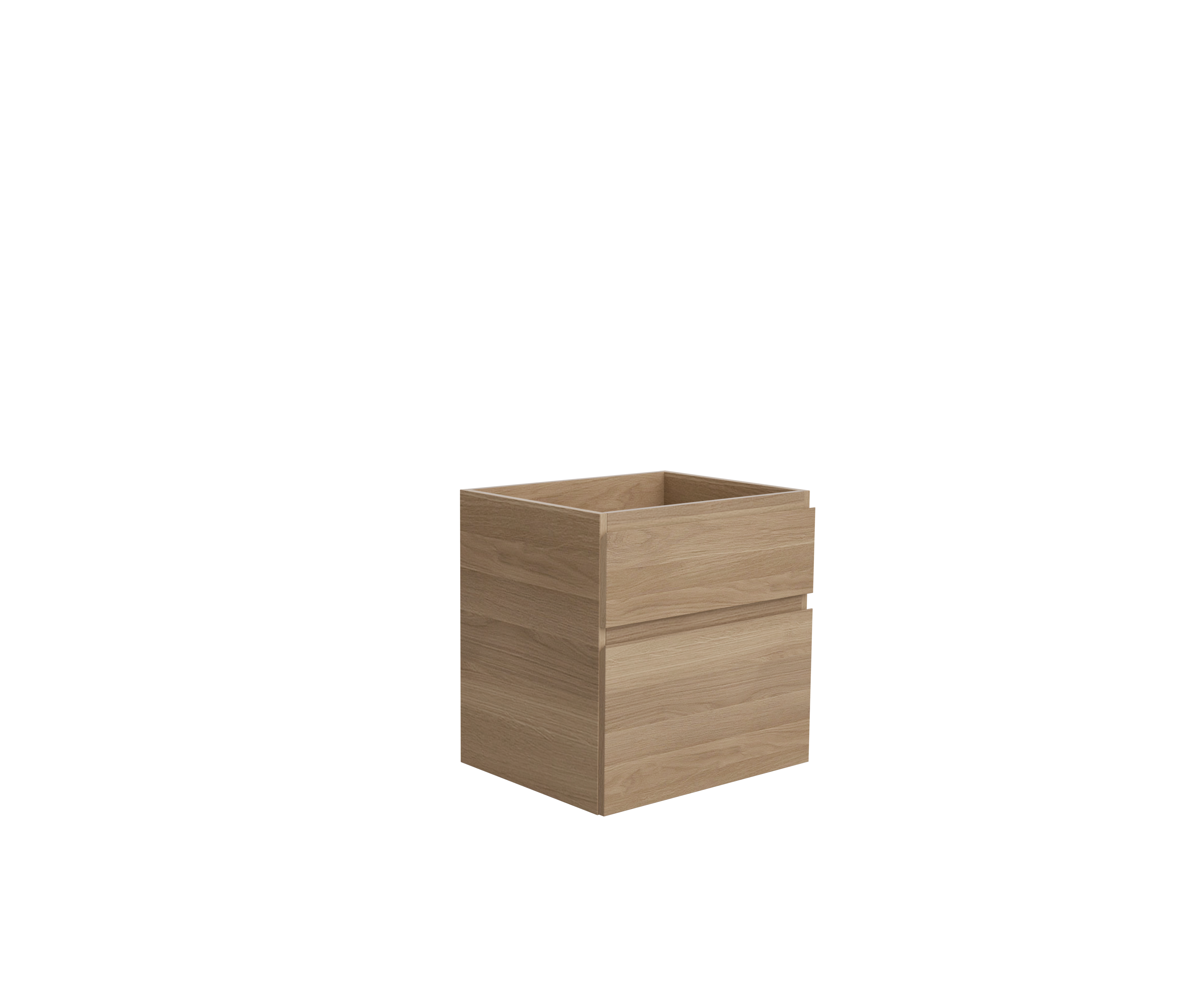 Meuble sous-vasque L.60cm x H.62.5cm x P.48cm placage chêne Natural - 10