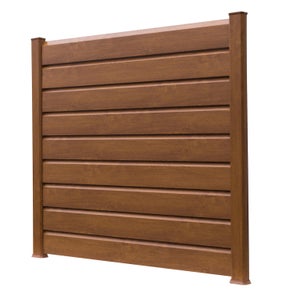 Lame persiennée pvc plaxé à emboîter Clea marron, L.150 x H.16 cm x Ep.30 mm