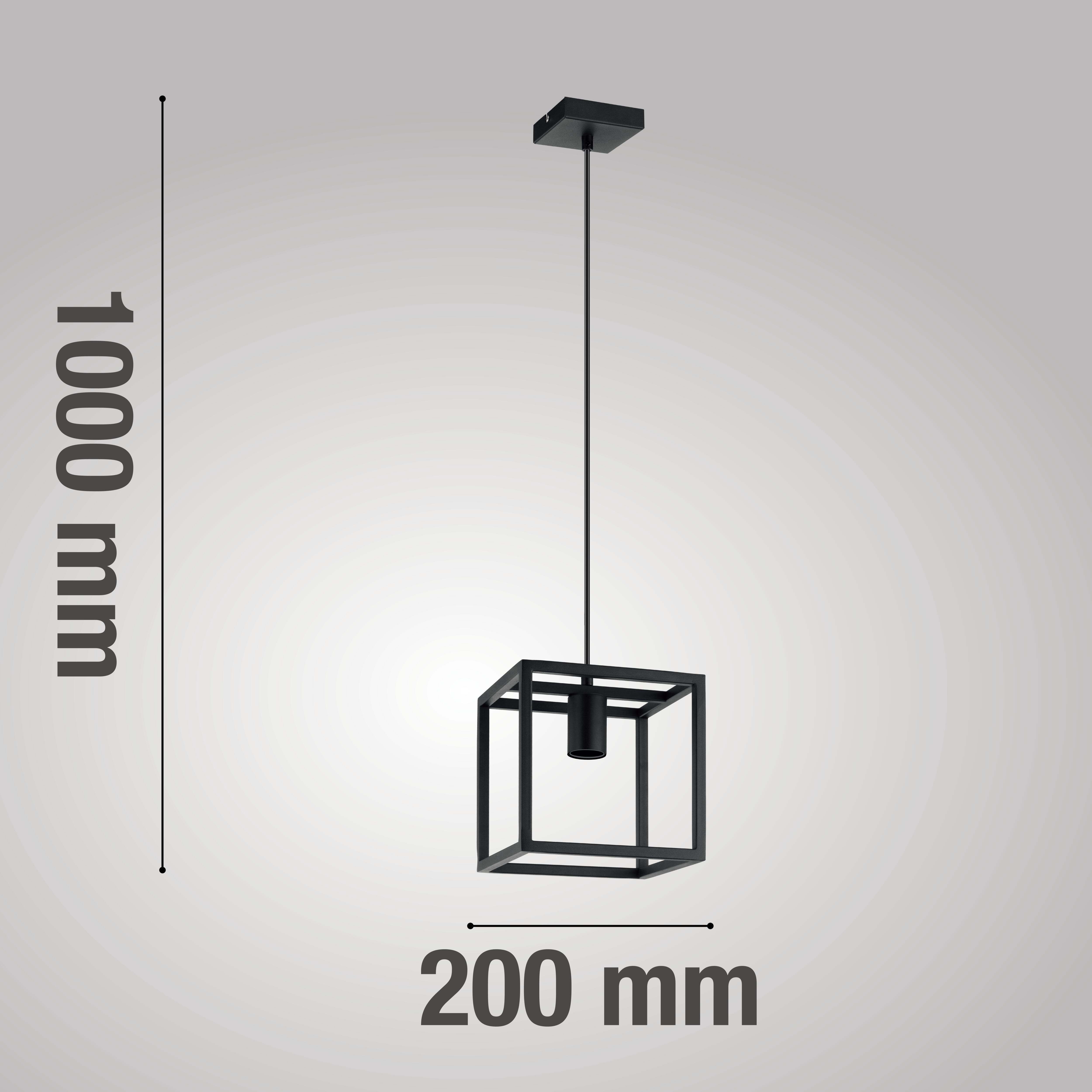 Lampadario Design Eldrick nero paralume nero E27 Ø20cm INSPIRE - 4