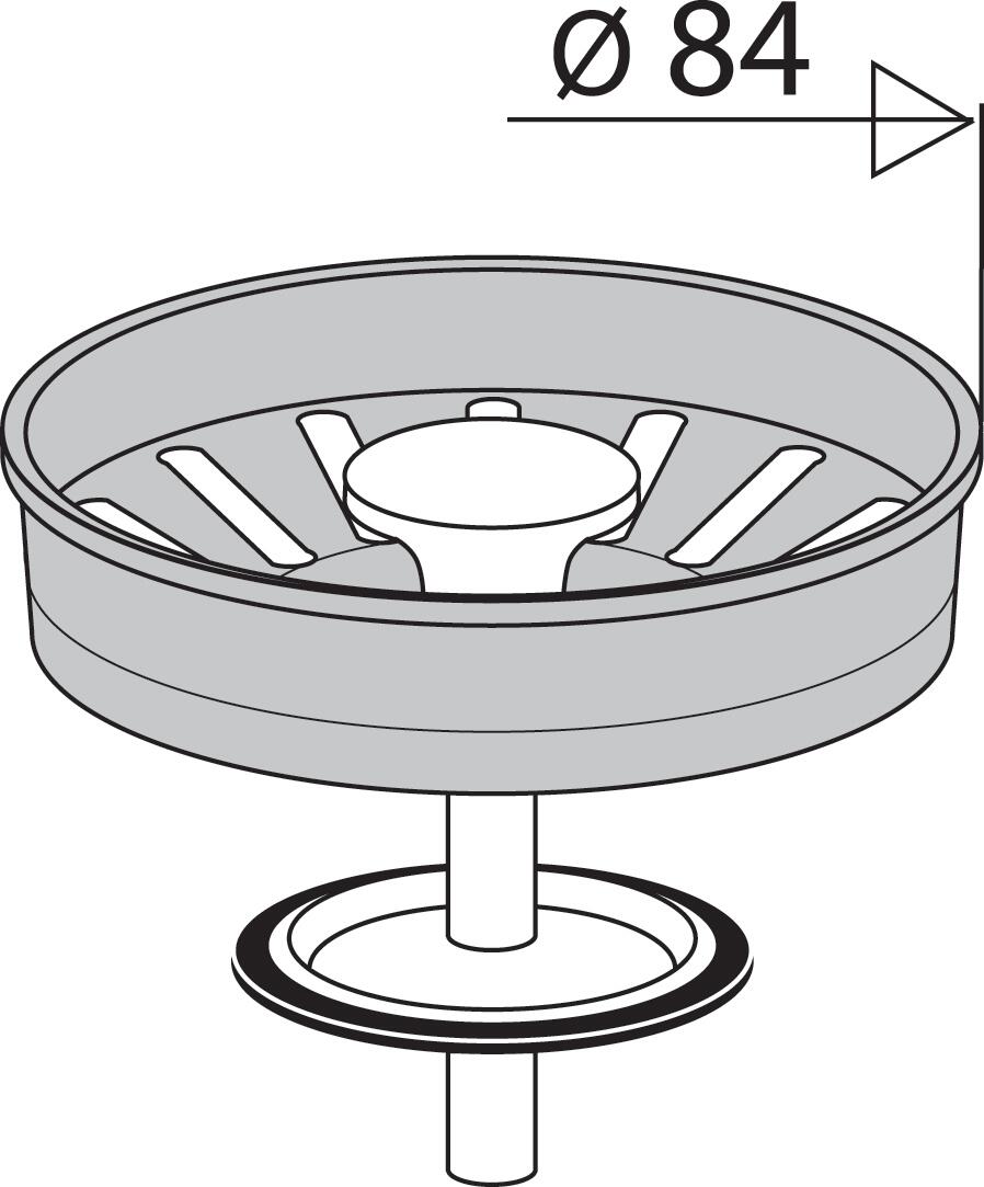Panier pour bonde évier D90 mm, D84 mm, inox, assemblé avec clapet VALENTIN - 2