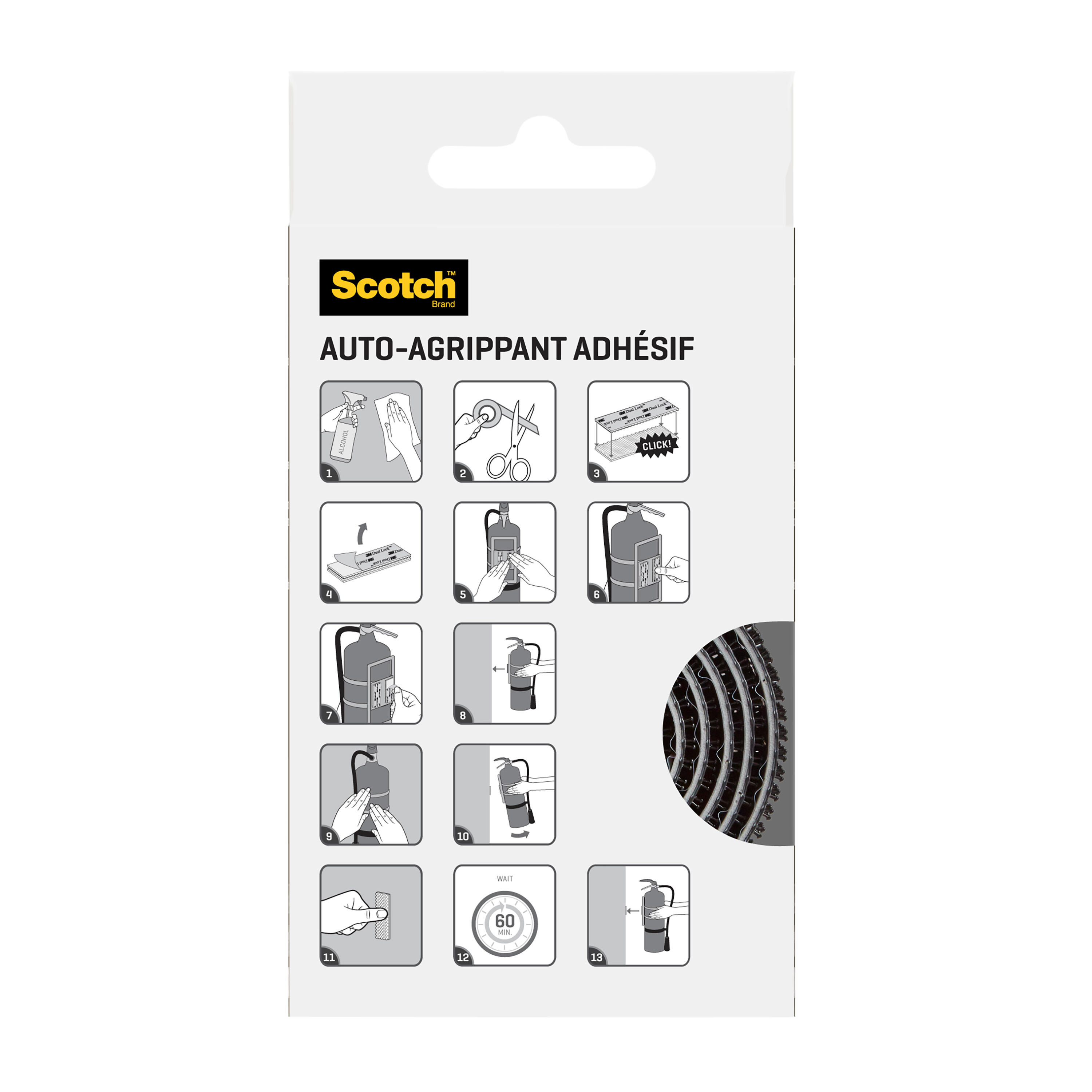 Lot de 2 Auto-agrippant simple face noir intérieur SCOTCH L.1000 x l.25 mm - 5