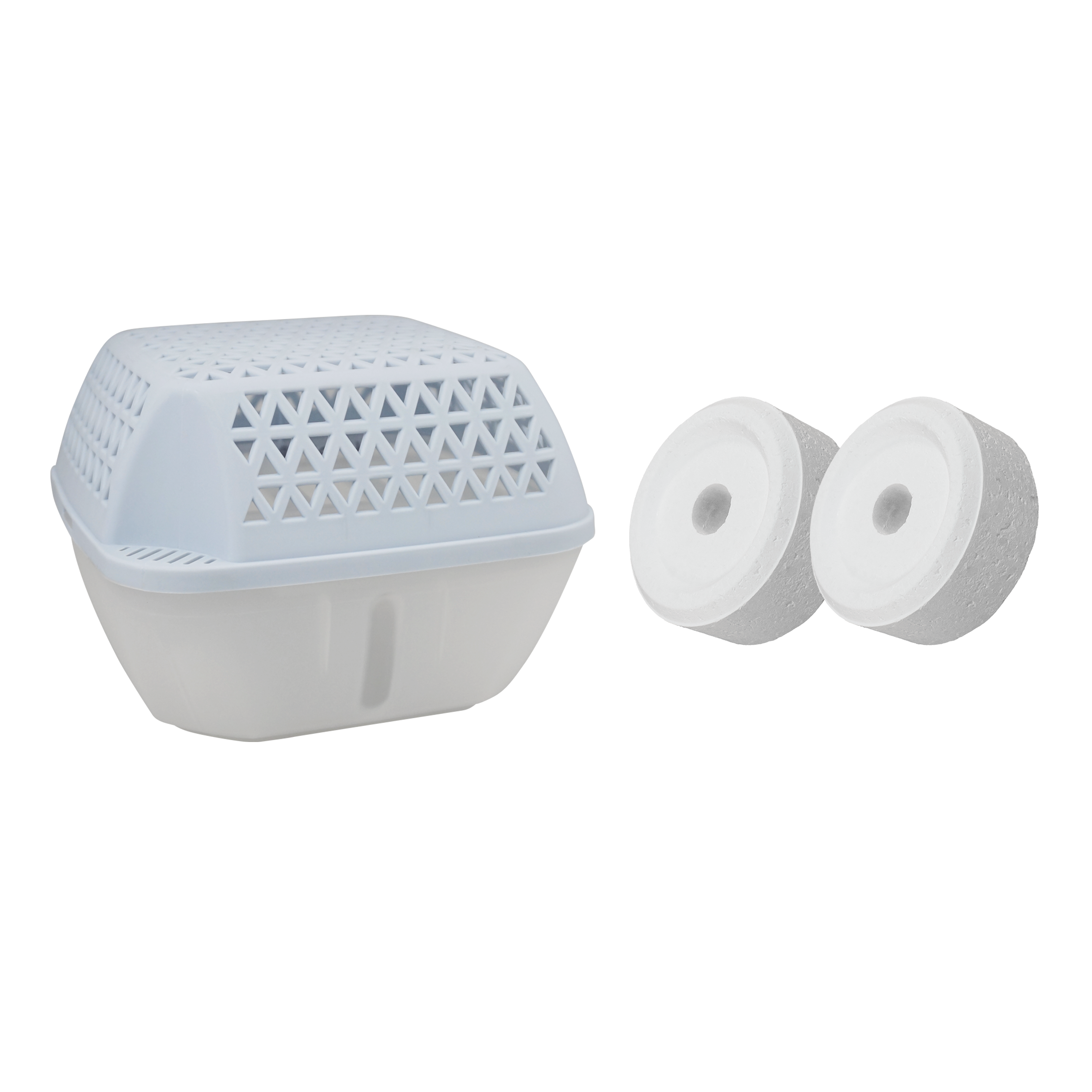 Kit de absorción de humedad  EQUATION 900 gr para uso en estancias hasta 40m2. Perfume neutro.  2 recargas en pastilla. 27 x 17 x 19 cm. Vida útil 4 semanas. - 4