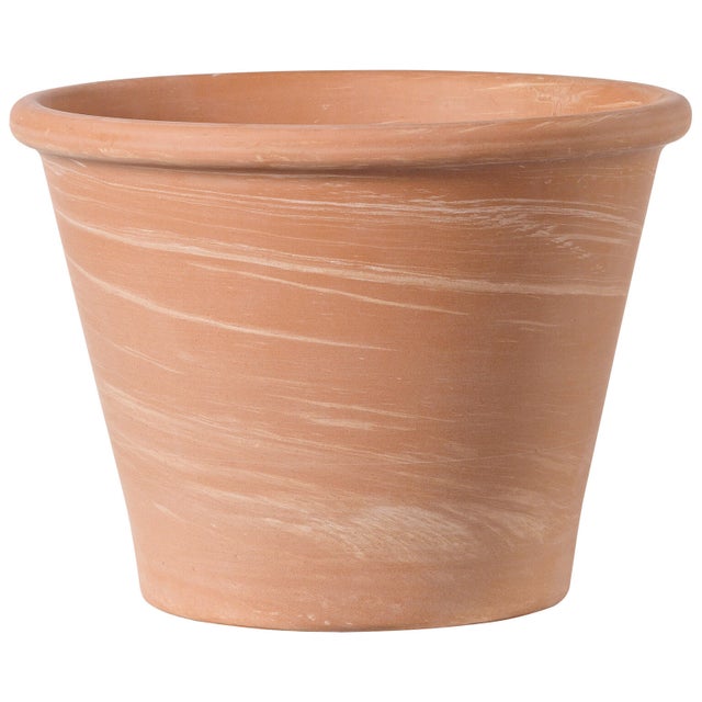 Pot terre cuite DEROMA Duo white Diam.36.7 L.36.7 x l.36.7 x H.27.6 cm terre ros