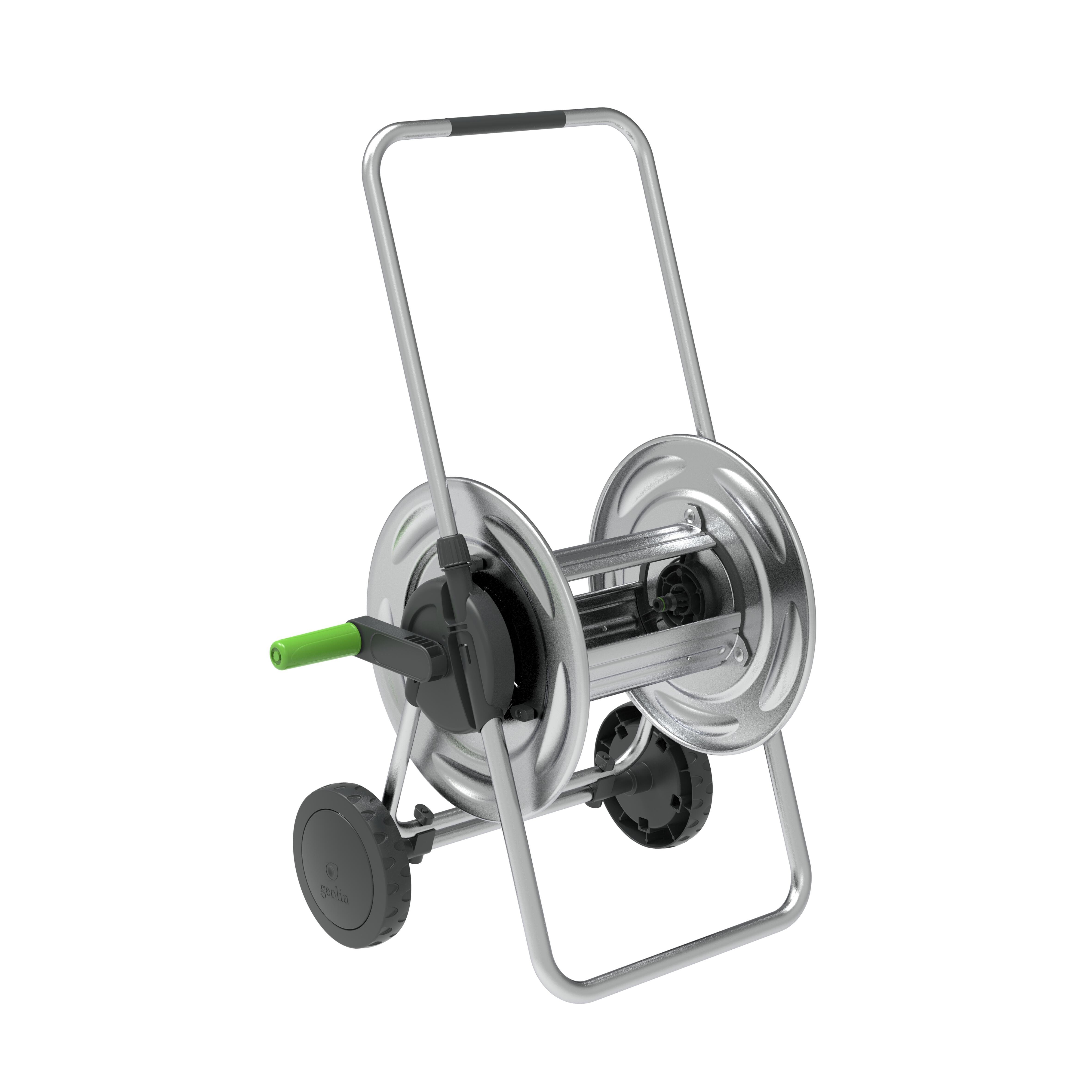 Carro portamanguera metal GEOLIA para 60 m manguera de 15mm y conectores rápidos - 3